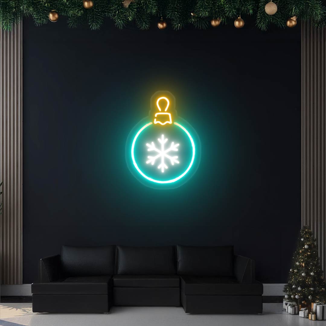 Led neonbord ''Kerstbal sneeuwvlok''
