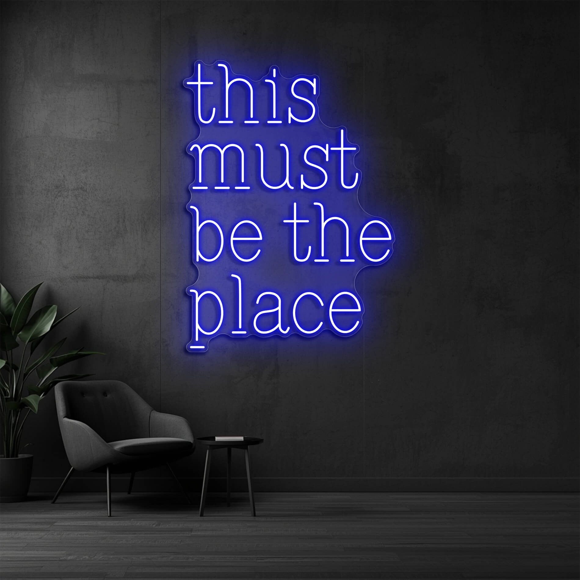 Neon Wandbeleuchtung This Must Be The Place blau als modernes Lichtdesign