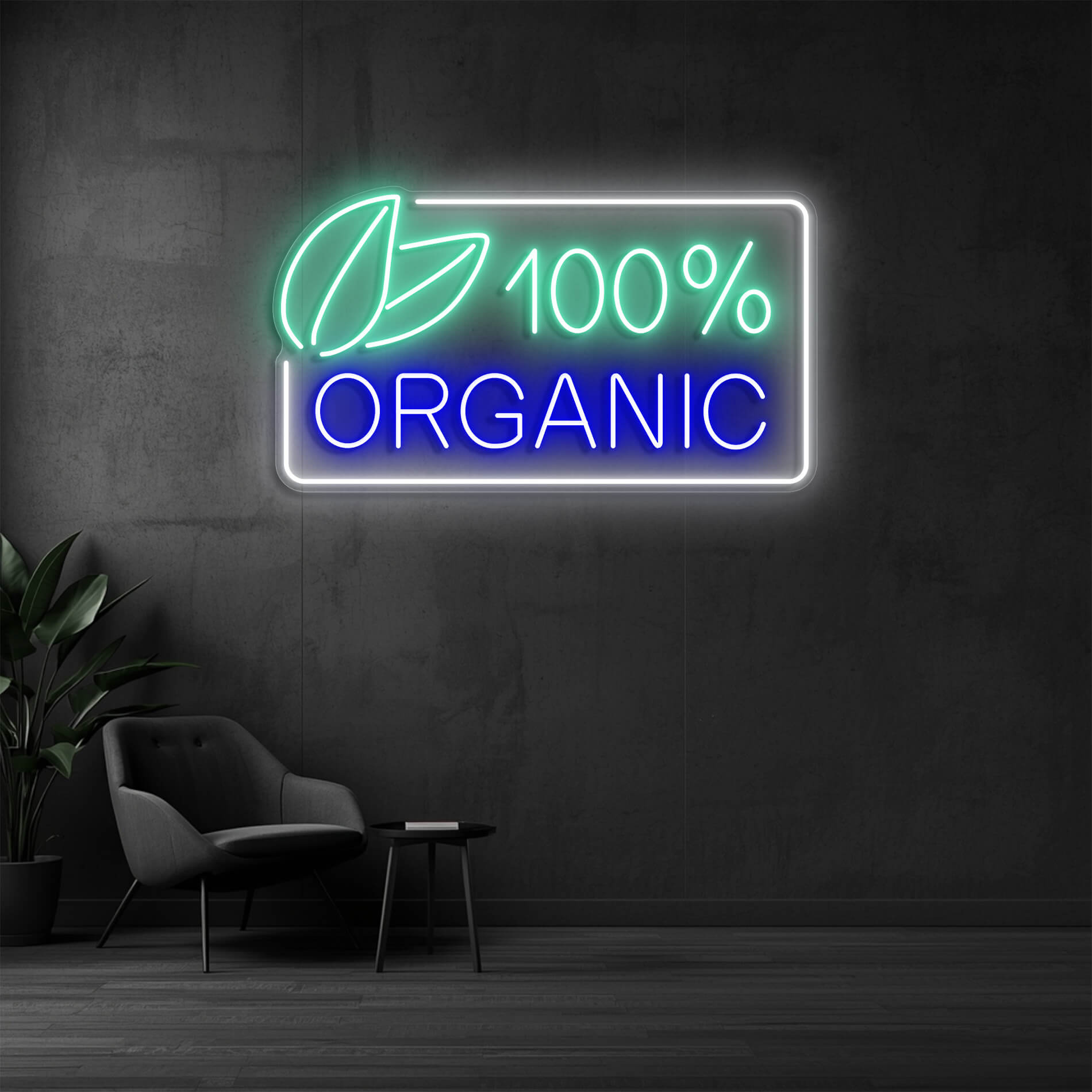 Organic Neon Schild für nachhaltige Gastronomie