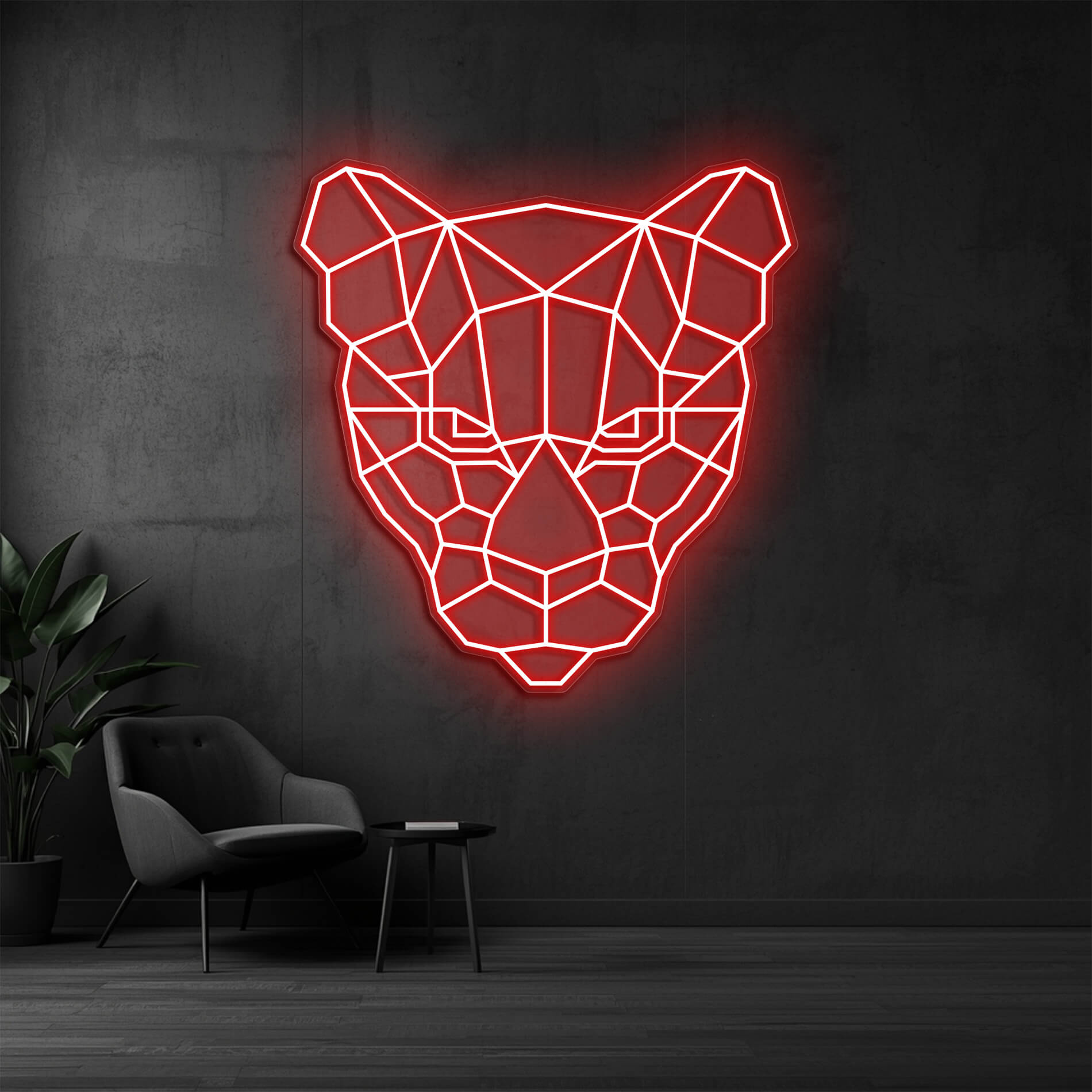 Puma LED Neon Design rot als auffällige Lichtdekoration