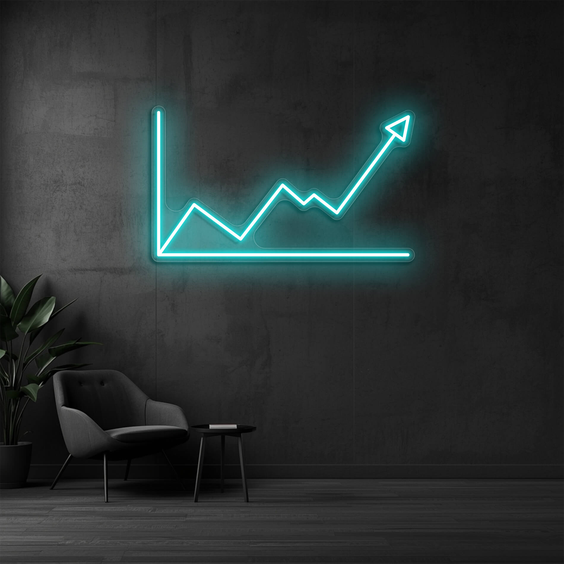 LED Neon Schild Diagramm eisblau für moderne Büroumgebungen