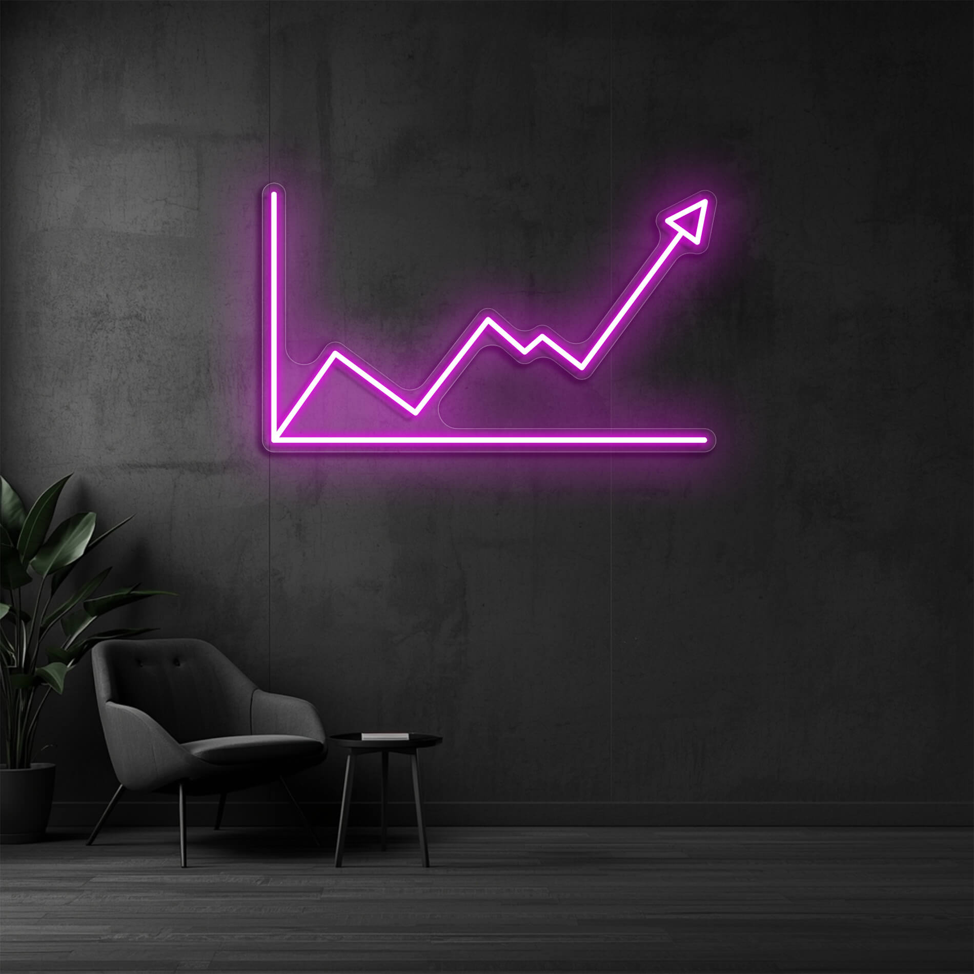 LED Neon Schild Diagramm pink für kreative Arbeitsräume