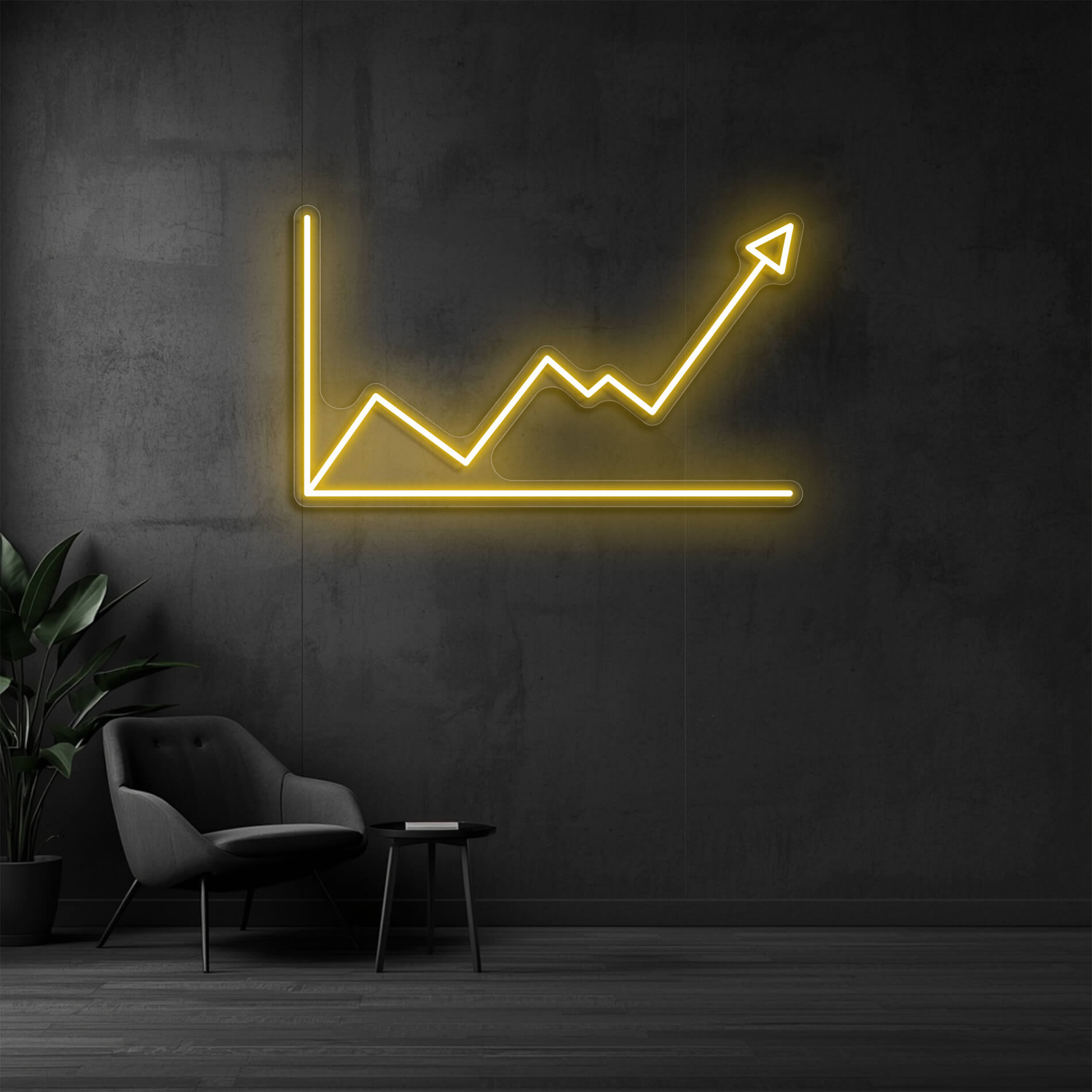 Neonlicht Diagramm goldgelb für stilvolle Büroeinrichtungen