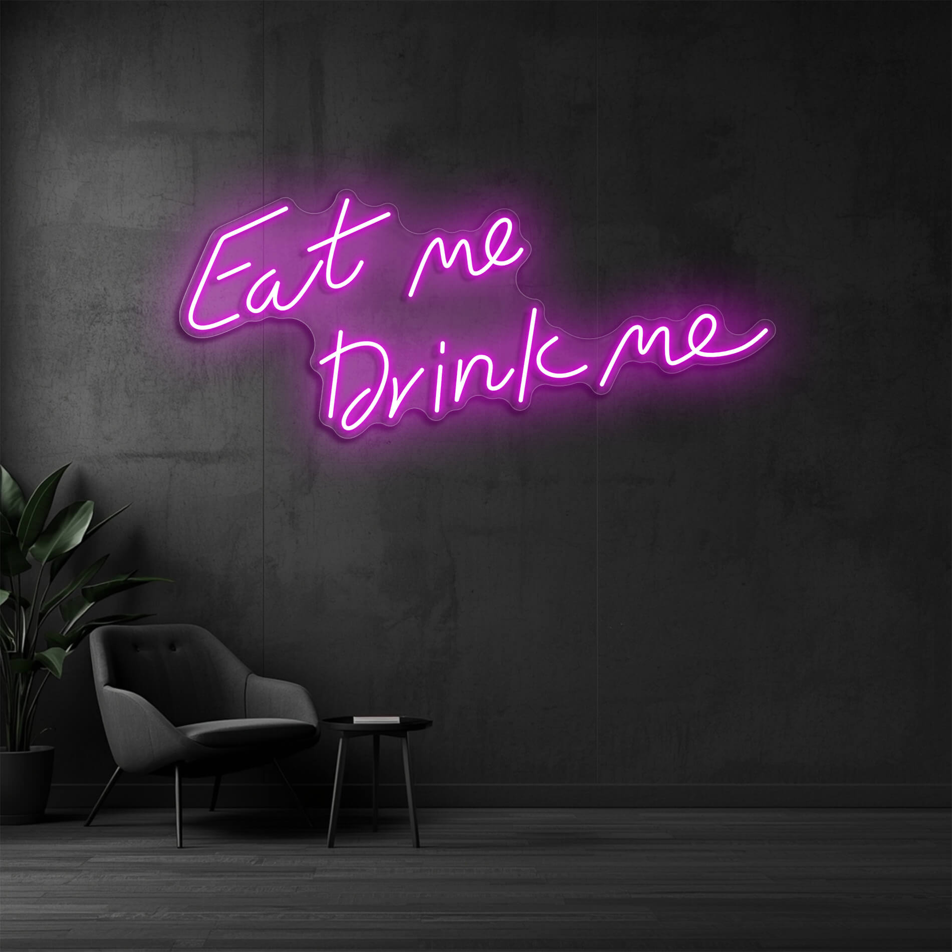 LED Food Neon Eat Me Drink Me in pink für Restaurants