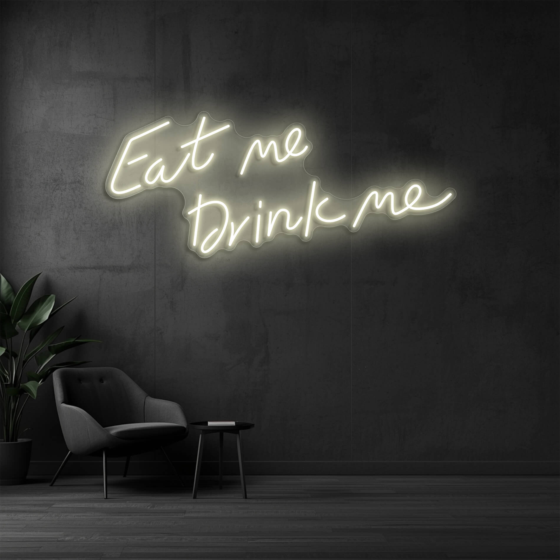 LED Food Neon Eat Me Drink Me in warm-weiss für Restaurants