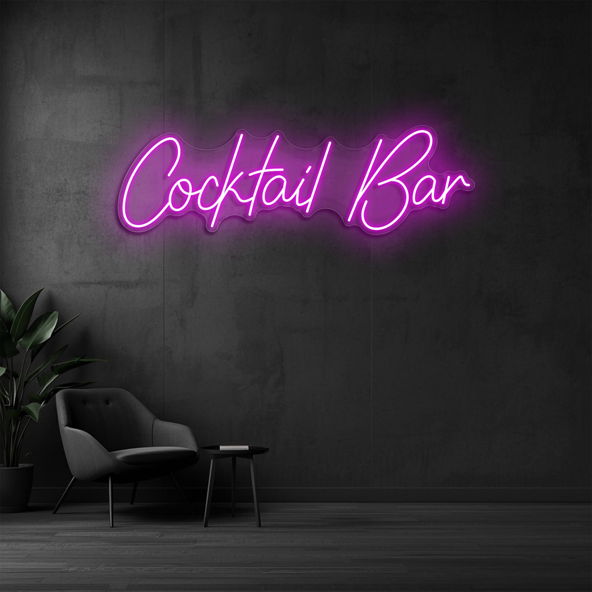 Cocktail Bar Neonlicht in pink als stimmungsvolle Beleuchtung für Events und Partys