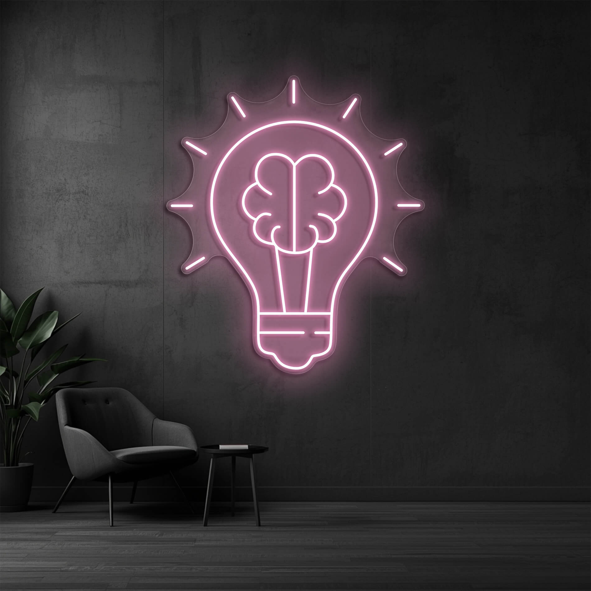 LED Neon Schild Idee in light-pink als kreative Neonbeleuchtung für Büro