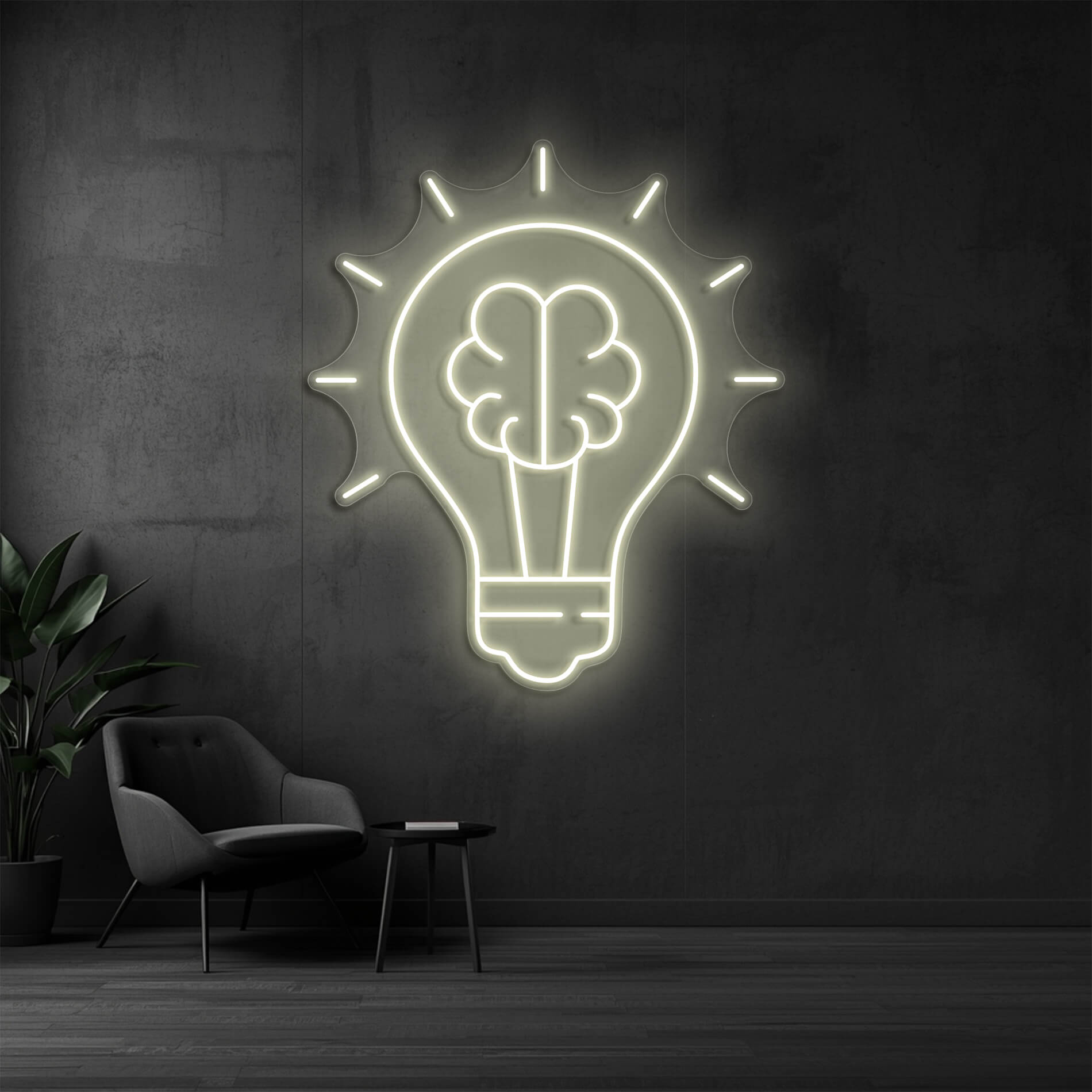 LED Neon Schild Idee in warm-weiss als Neonlicht für Ideen und Innovation
