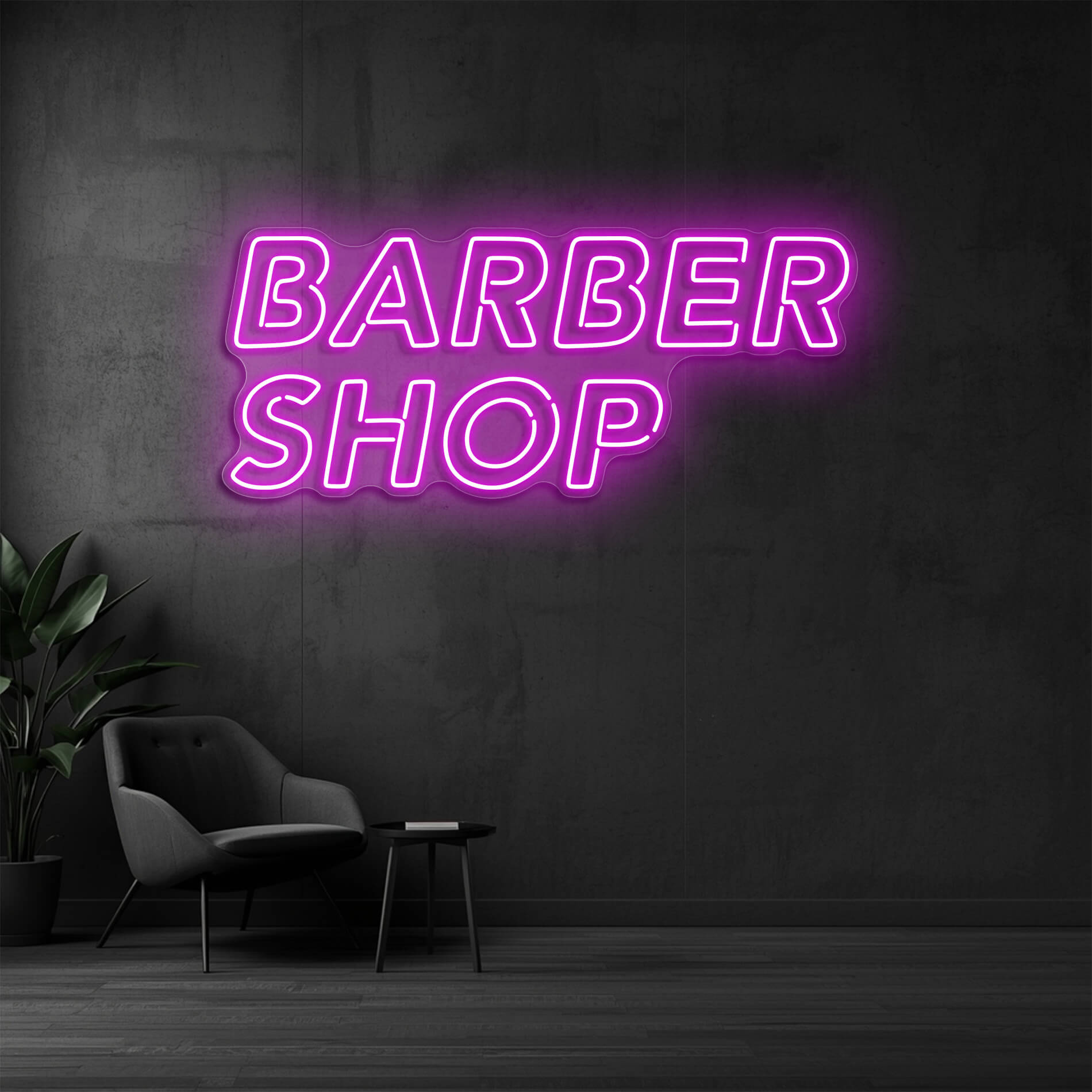 LED Neon Schild Barber Shop in pink als stilvolle LED Neonbeleuchtung für Barber Studios