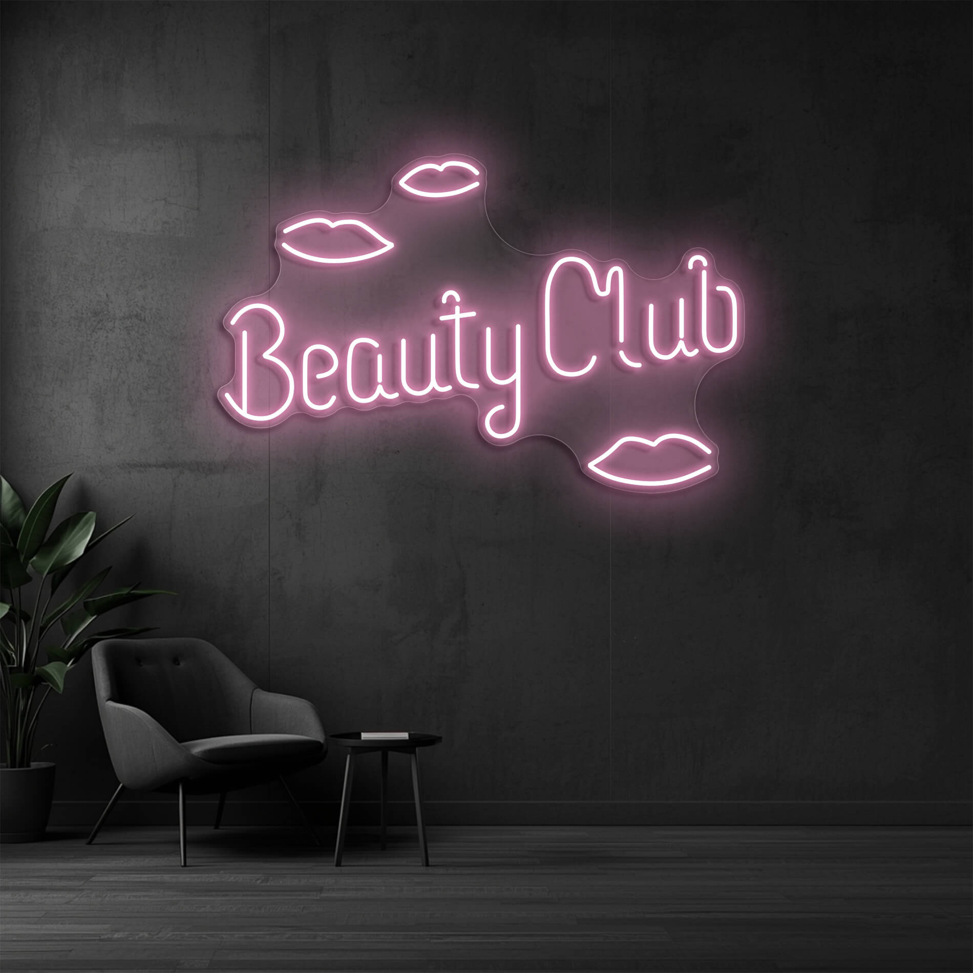 LED Neon Schild Beauty Club in light pink als stilvolle LED Neonbeleuchtung für Beauty Studios