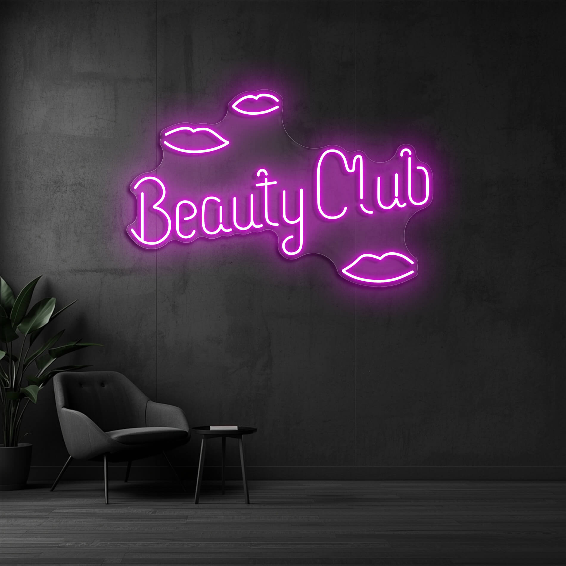 LED Neon Schild Beauty Club in pink als Neonbeleuchtung für Beauty Salons und Schönheitssalons