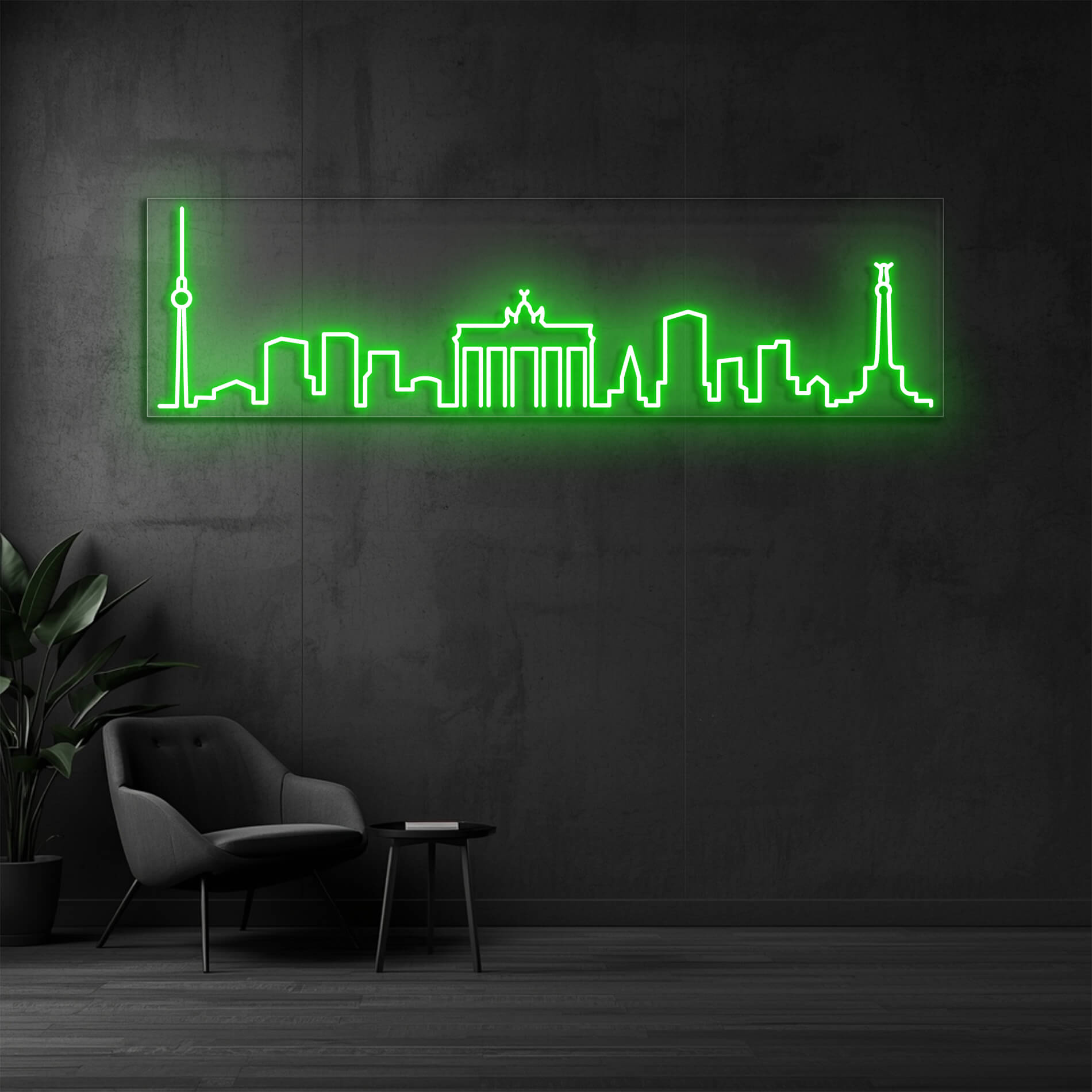 LED Neon Schild Berlin in gruen als moderne Berlin Wanddeko