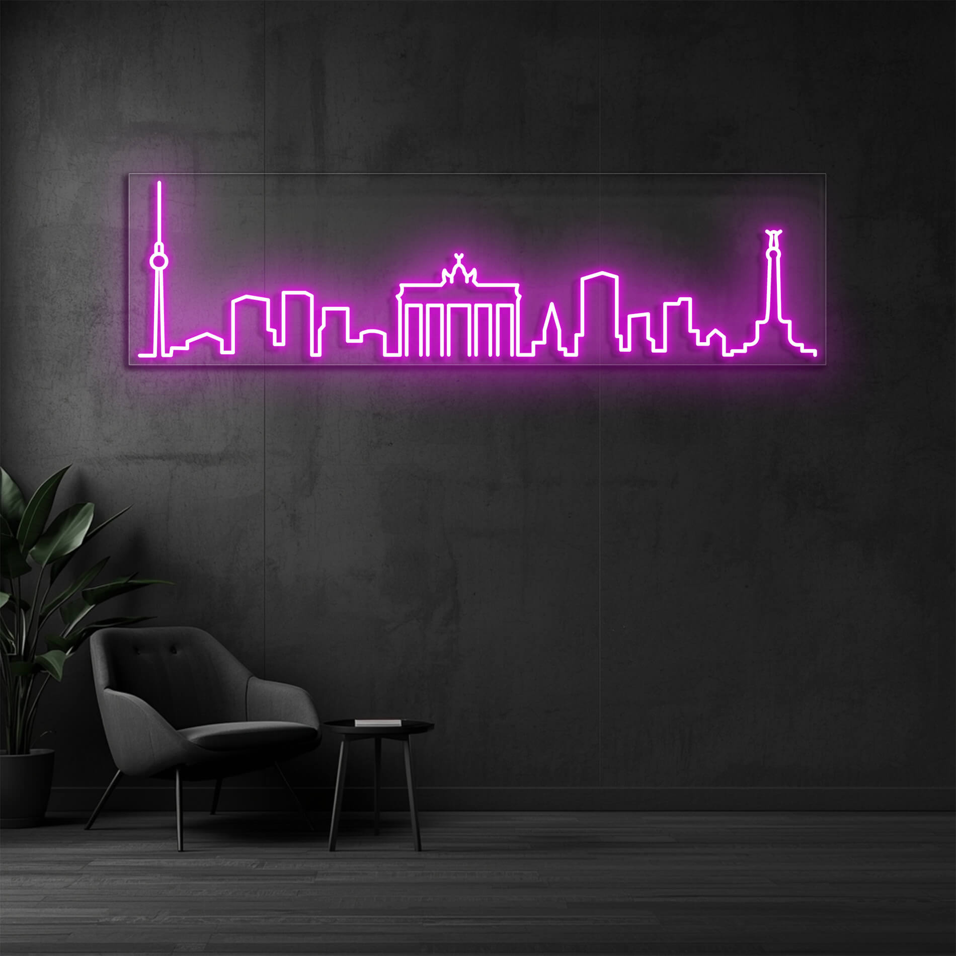 LED Neon Schild Berlin in pink als stilvolle Neonbeleuchtung für Büro oder Geschäft