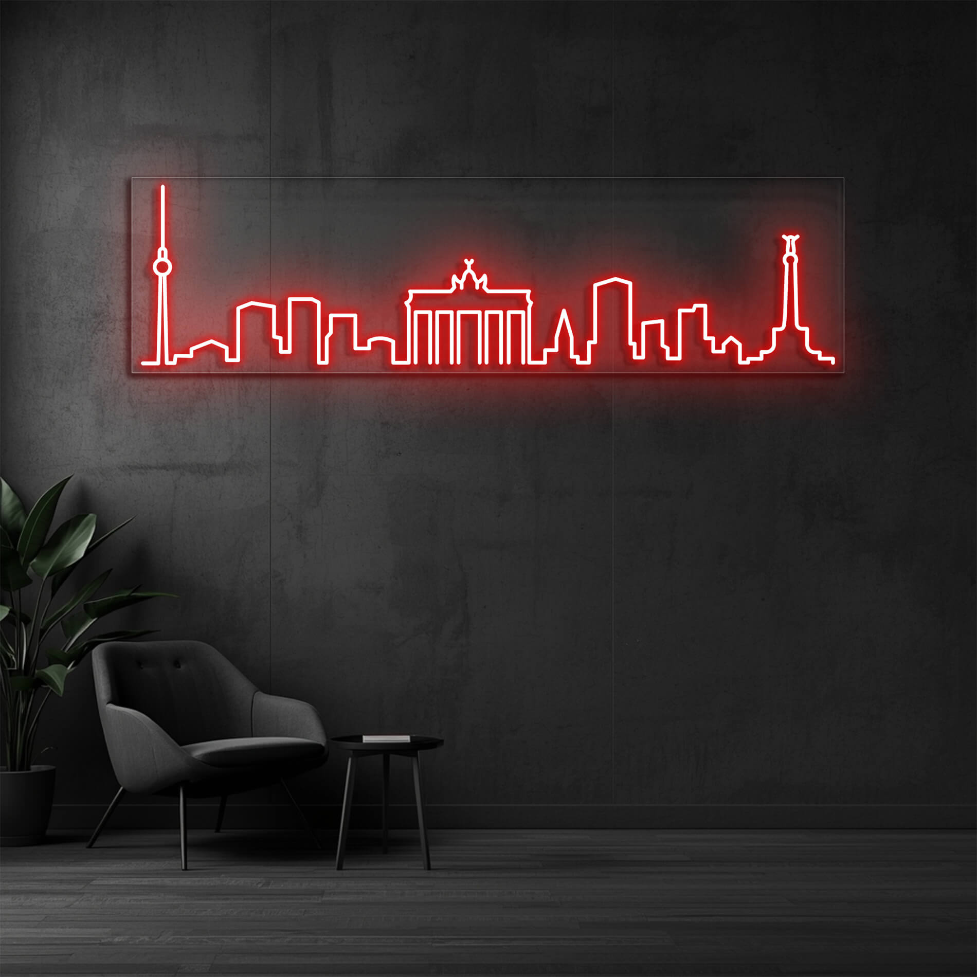 LED Neon Schild Berlin in rot als stilvolle Neonbeleuchtung für Büro oder Geschäft