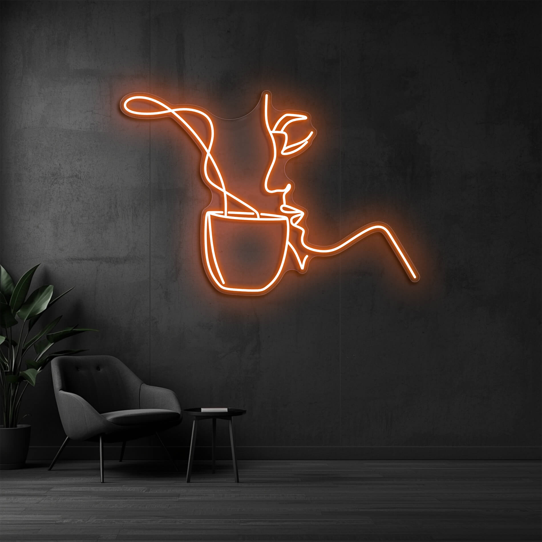 LED Neon Schild Café in orange als stilvolle Beleuchtung für Coffee Shops