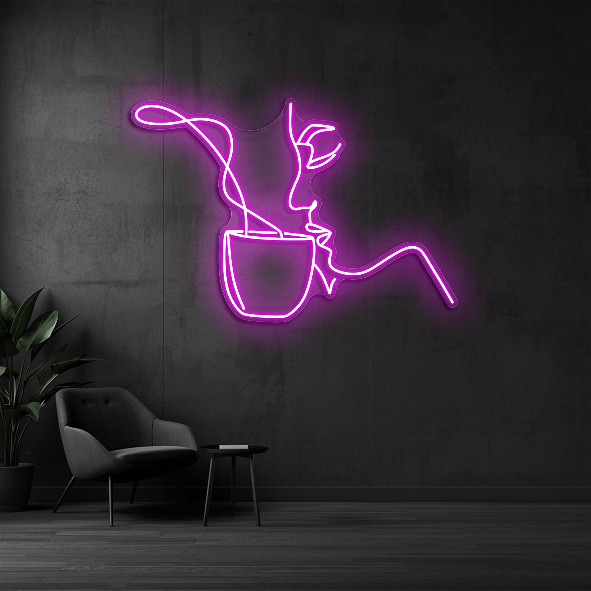 Neon Café Licht in pink als dekorative Beleuchtung für Events und Cafébereiche