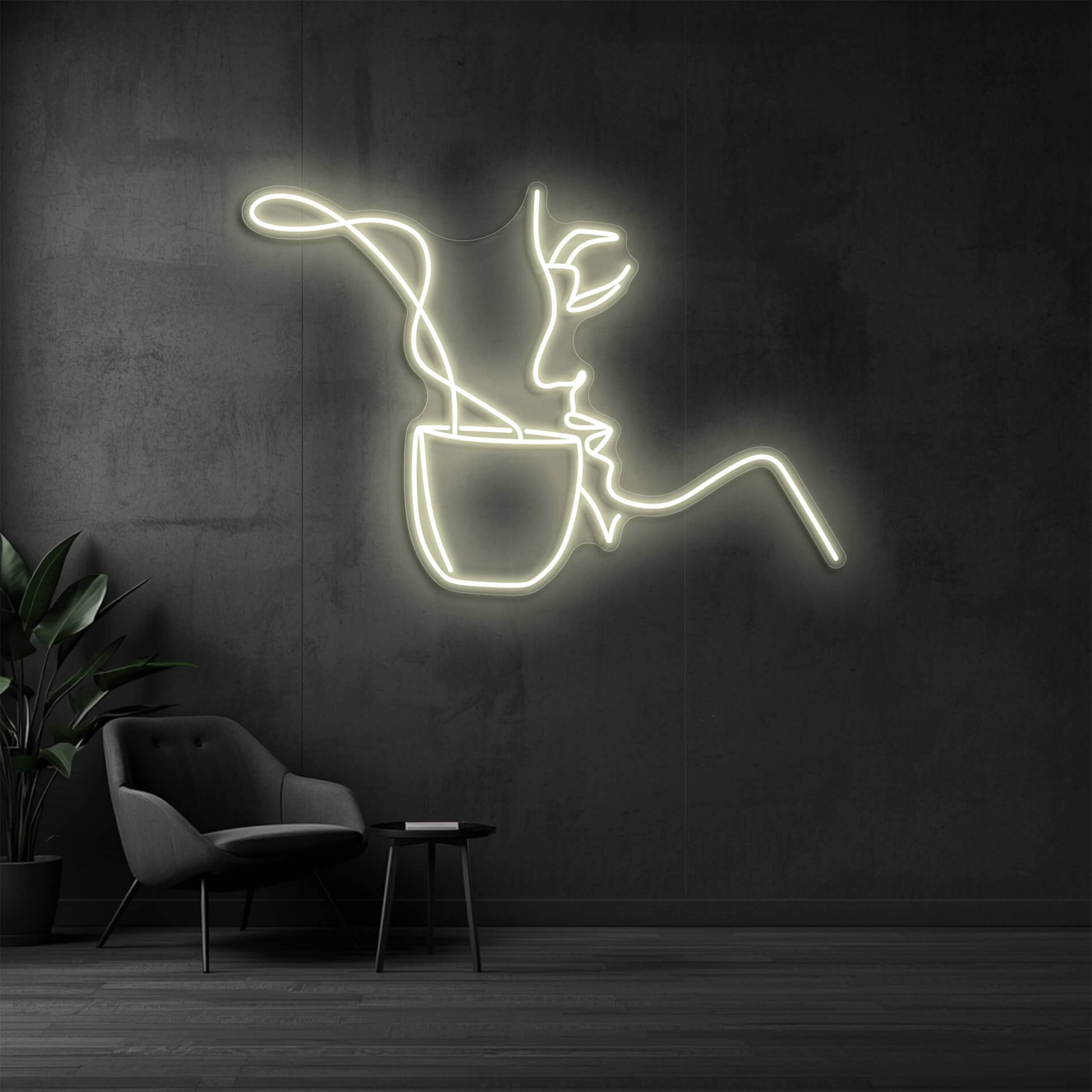 LED Neon Schild Café in warm-weiss als stilvolle Beleuchtung für Coffee Shops