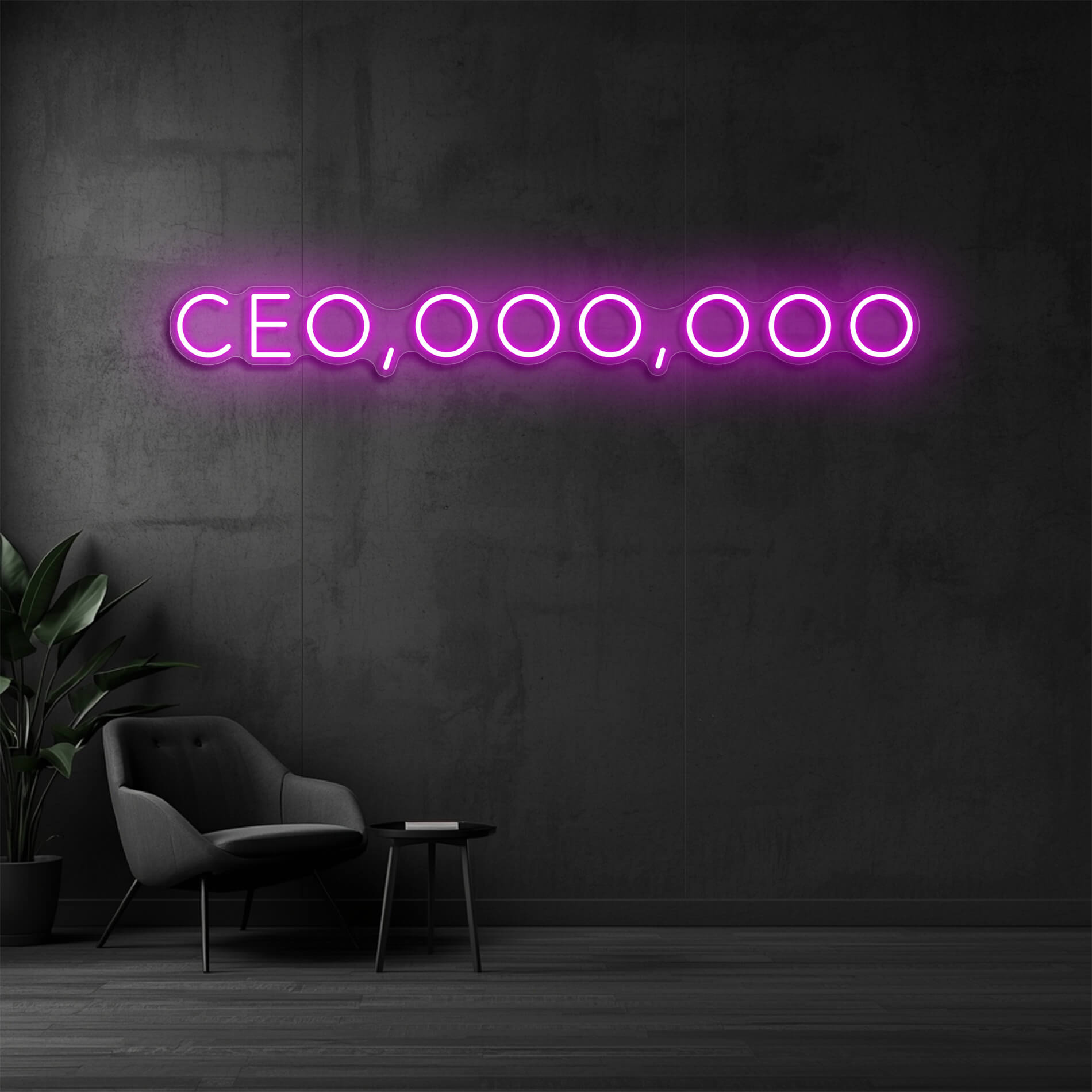 LED Neon Schild CEO in pink als inspirierendes Neonlicht für Business Räume