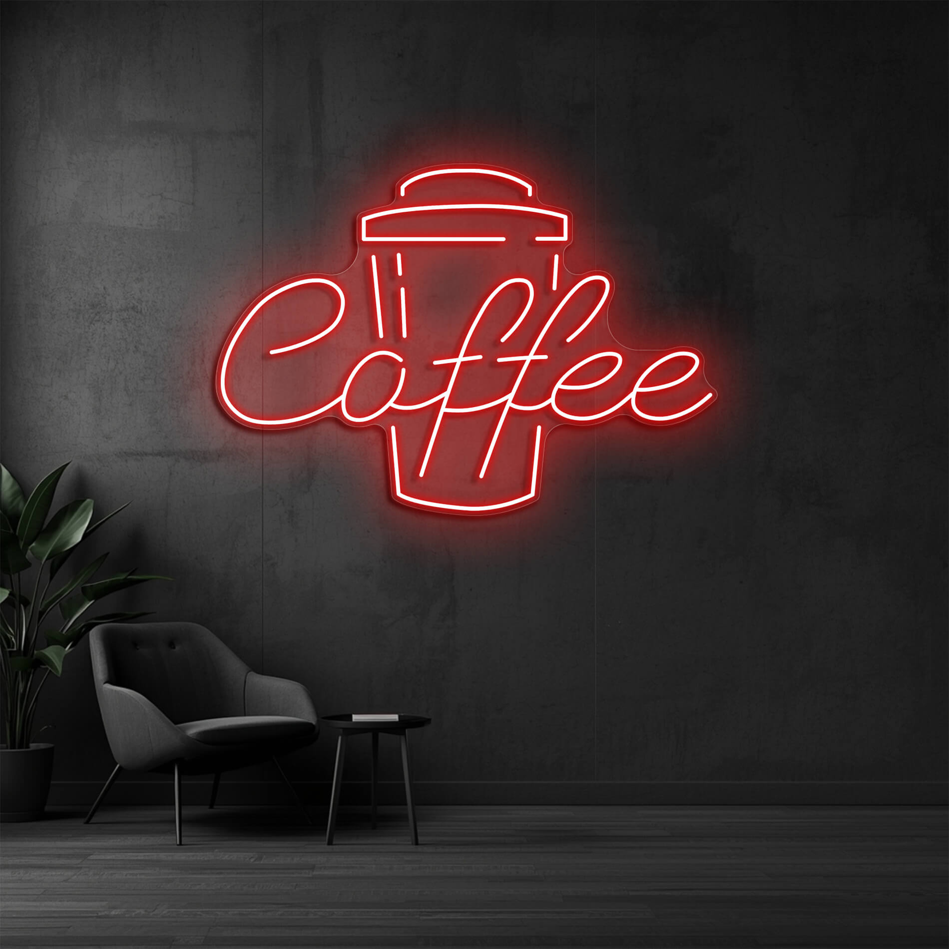LED Neon Schild Coffee in rot als dekorative Beleuchtung für Coffee Shops