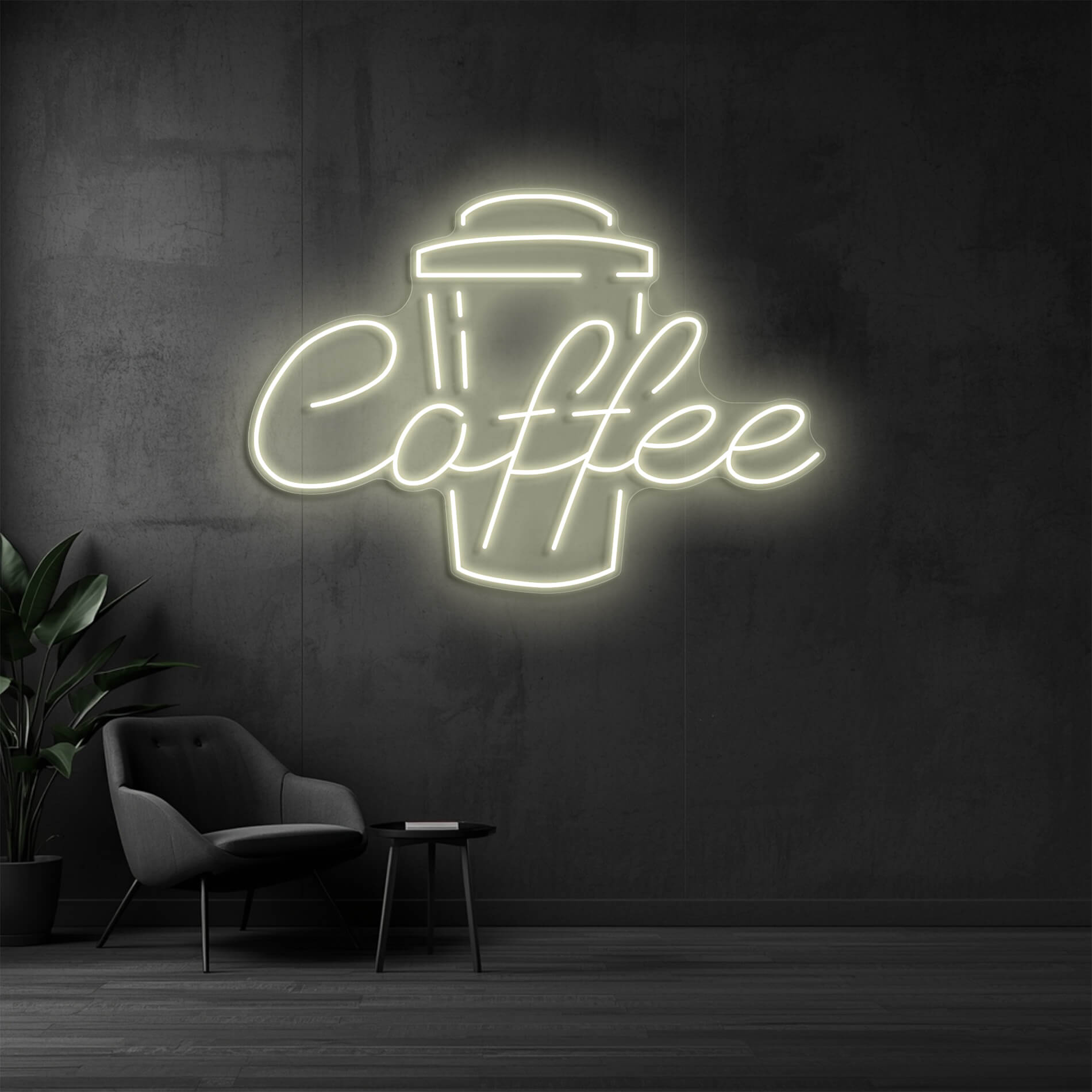 Coffee Neon Beleuchtung in warm-weiss als dekoratives Licht für Events und Cafébereiche