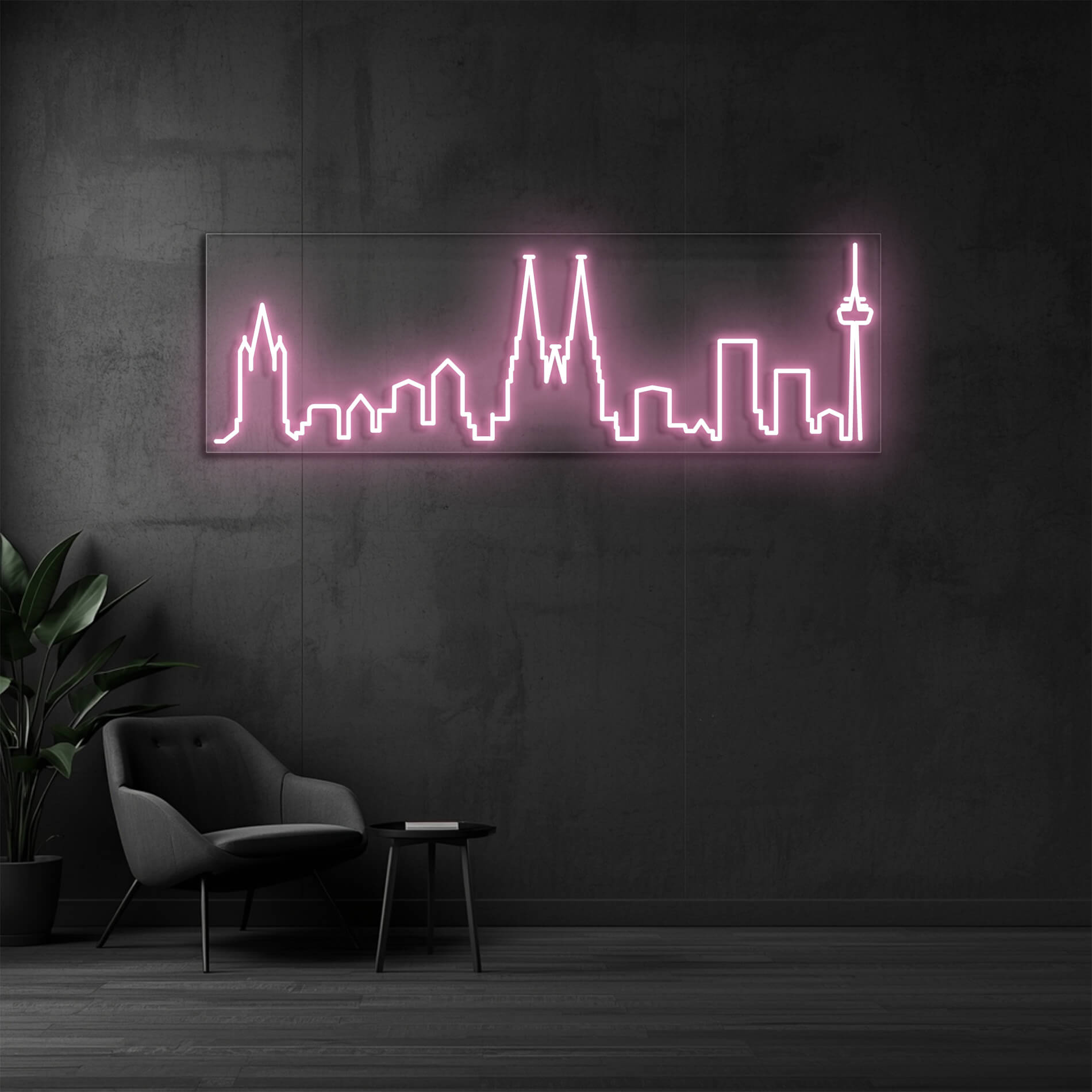 LED Neon Schild Köln in light-pink als moderne Köln Wanddeko