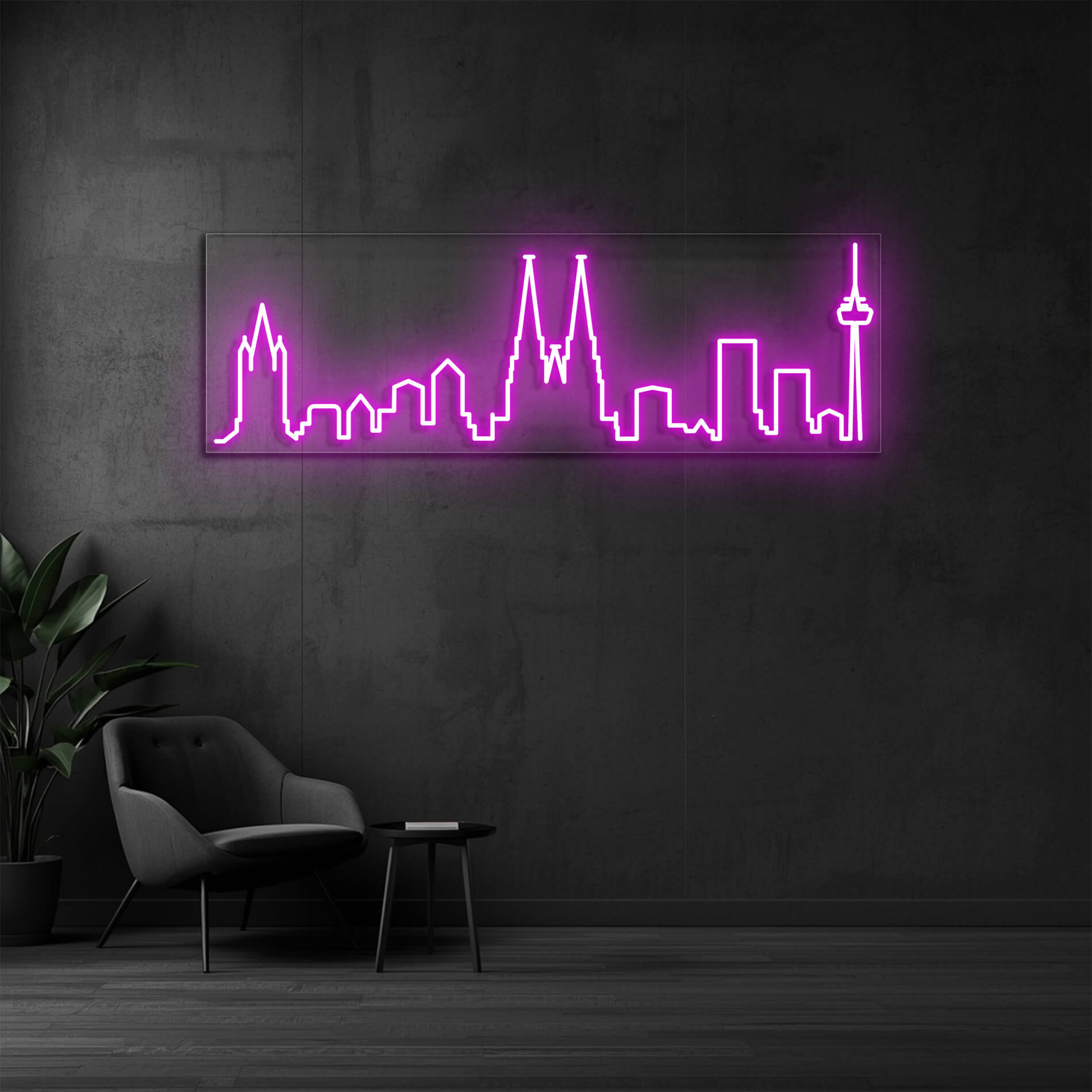 LED Neon Schild Köln in pink als stilvolle Neonbeleuchtung für Büro oder Unternehmen