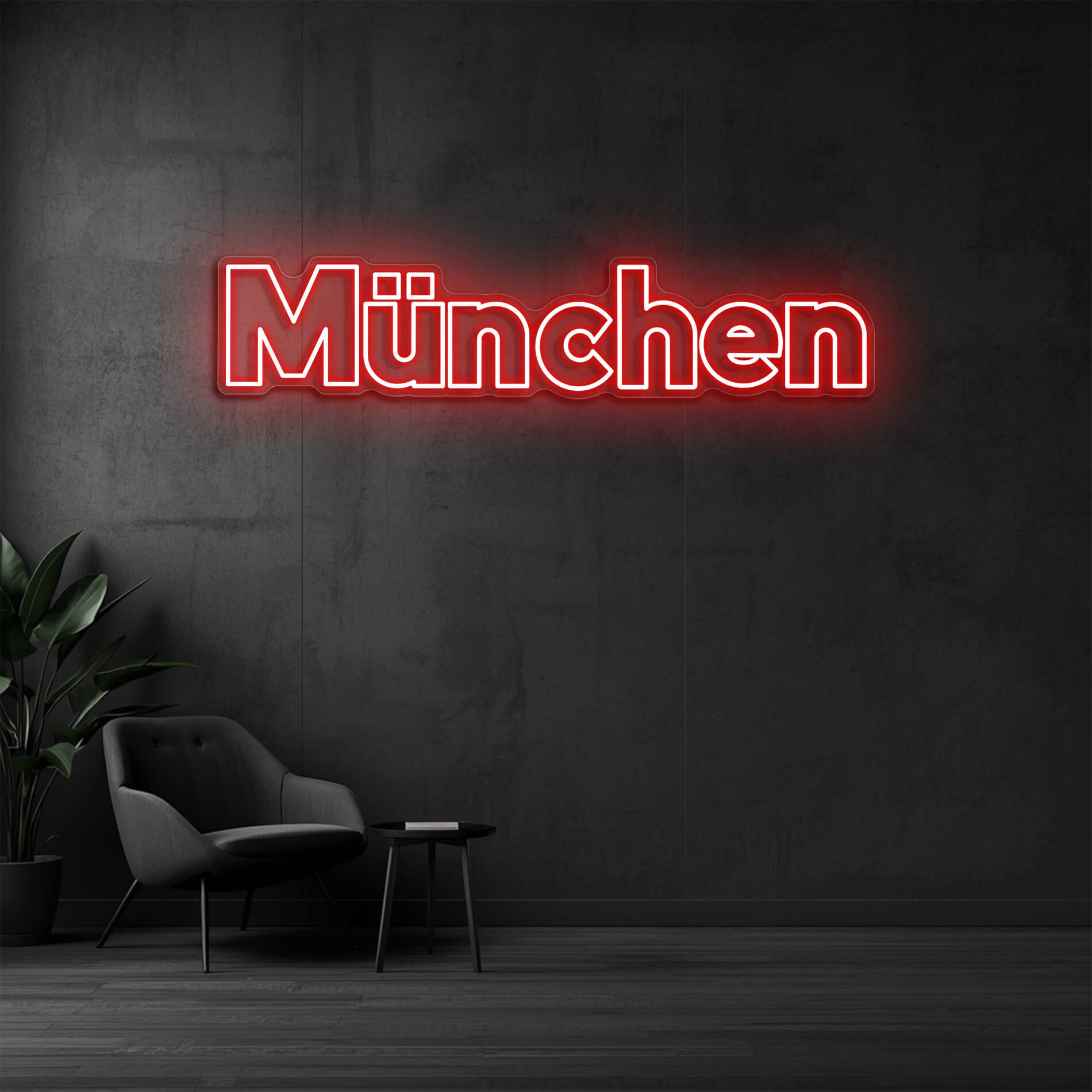 LED Neon Schild München rot für Unternehmen
