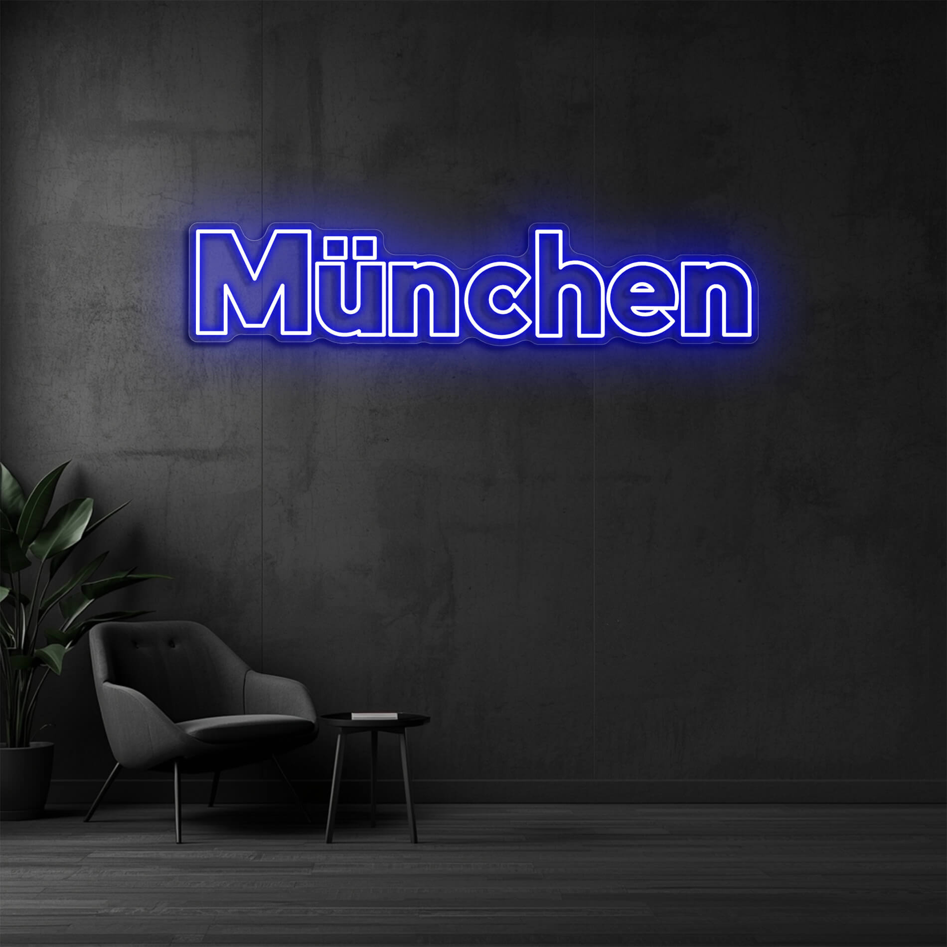 LED Neonschild München blau für Bars und Geschäfte