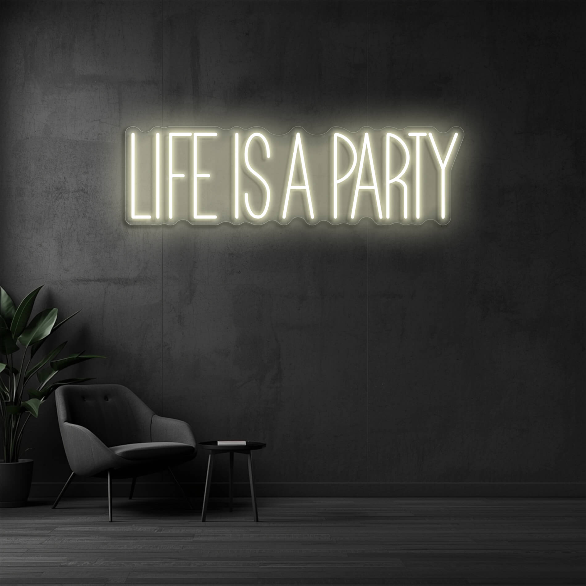 Life Is A Party Neon Licht warmweiss für Partyräume