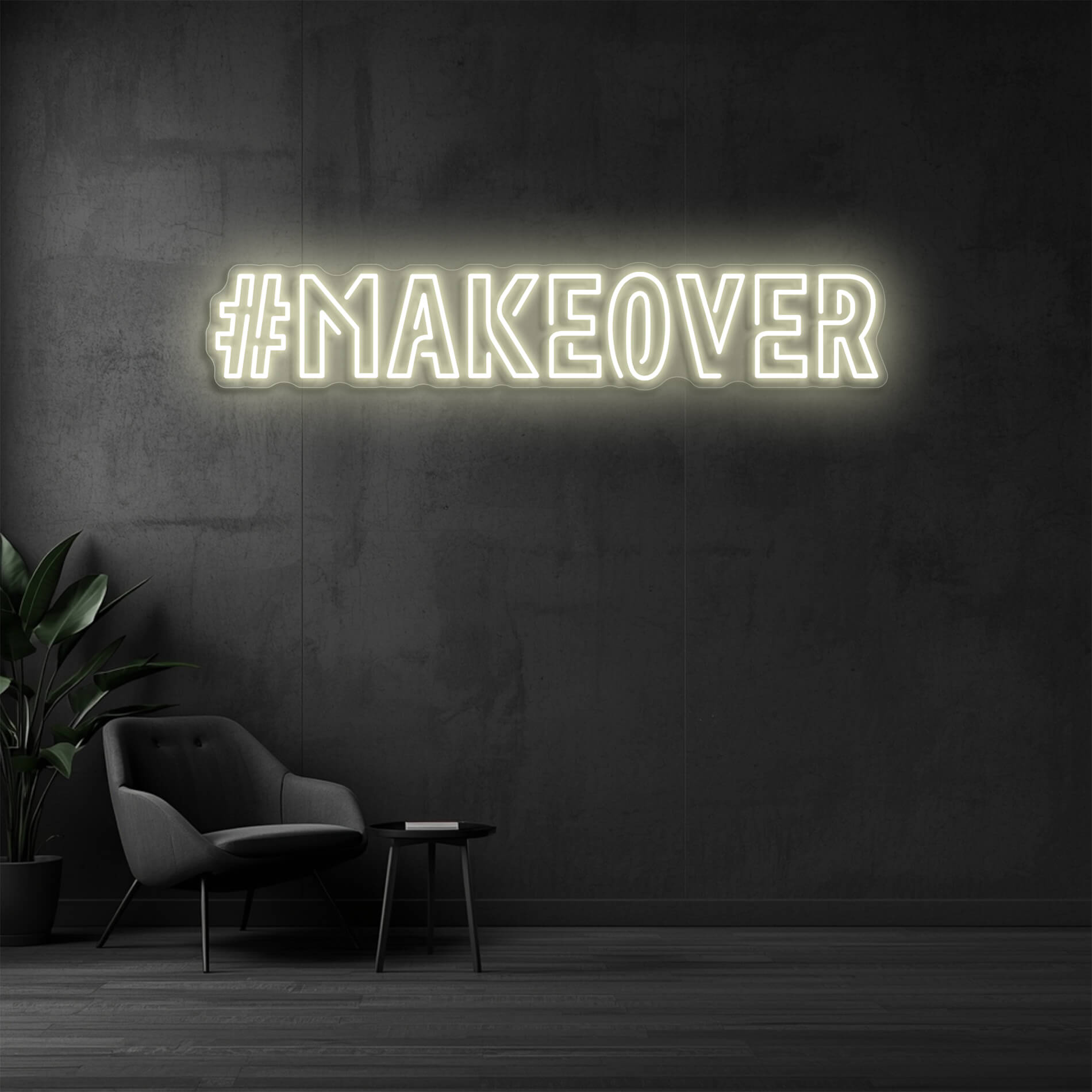 #MAKEOVER LED Neon Beauty Schild warmweiss für Beauty Salons