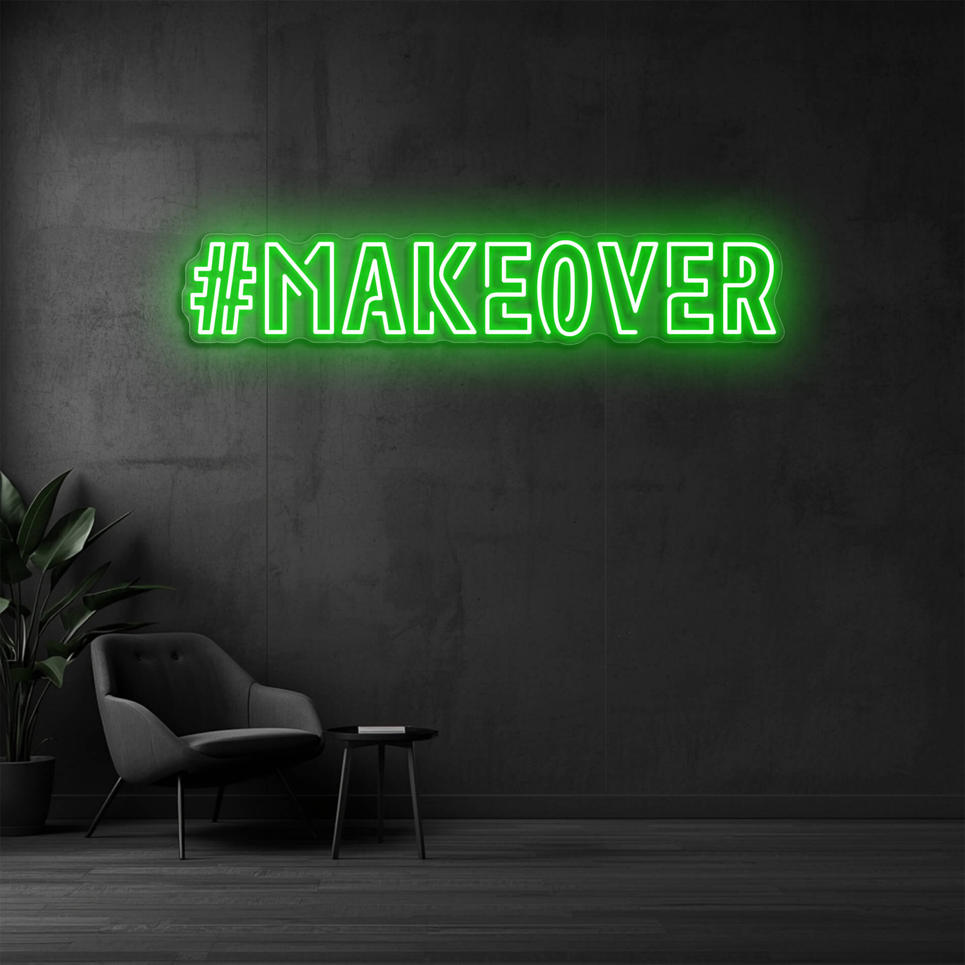 #MAKEOVER LED Neon Schild gruen für Spa Studios