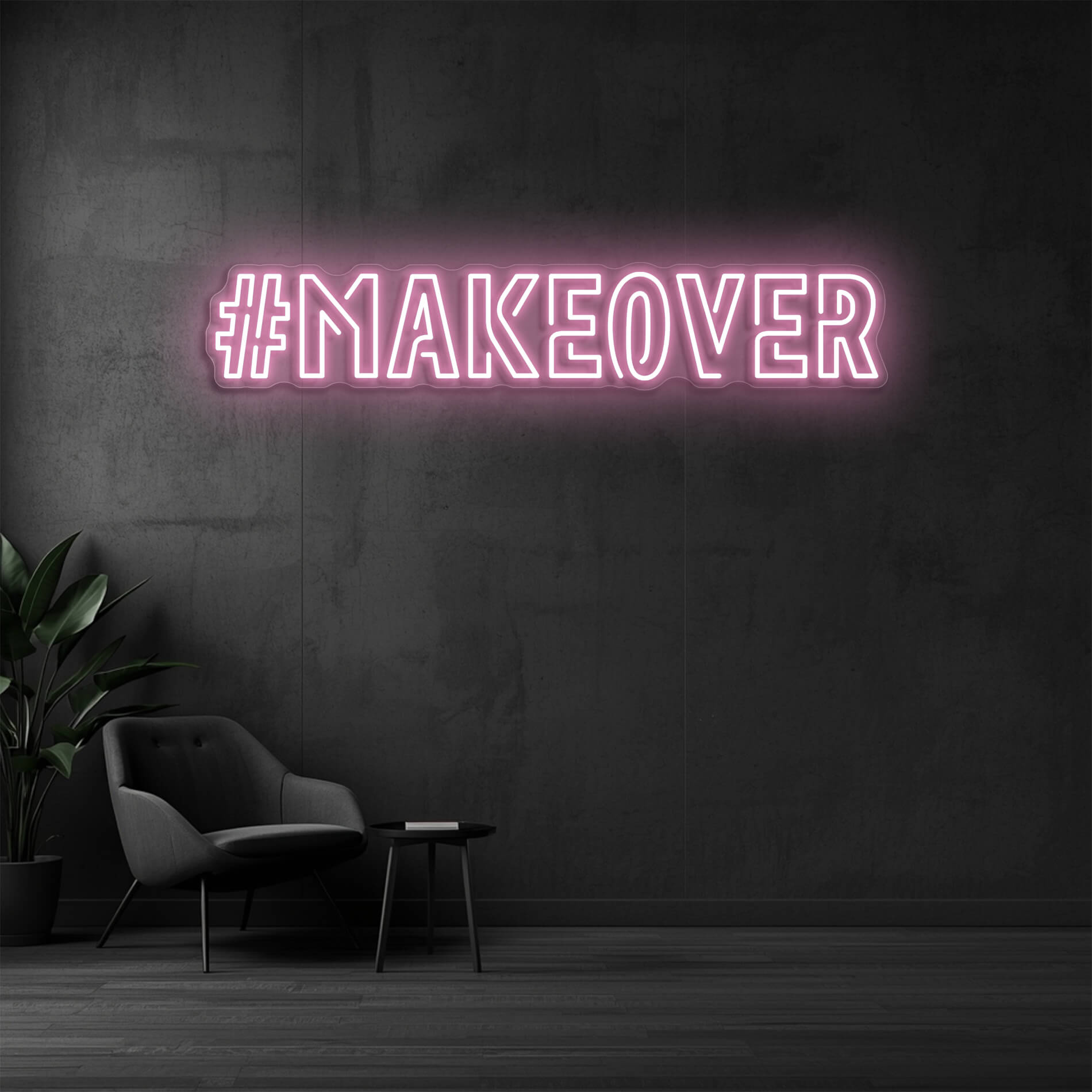 #MAKEOVER LED Neon Schild light pink für Beauty Studios