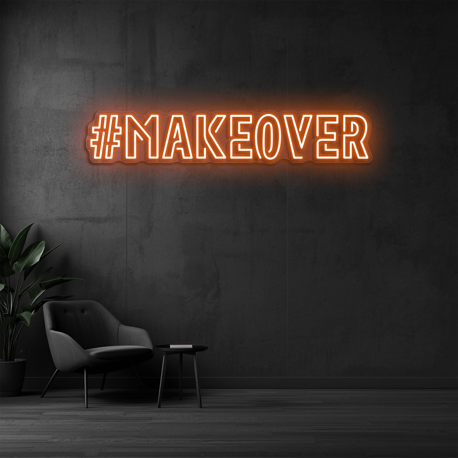 #MAKEOVER LED Neon Schild orange für Beauty Salons