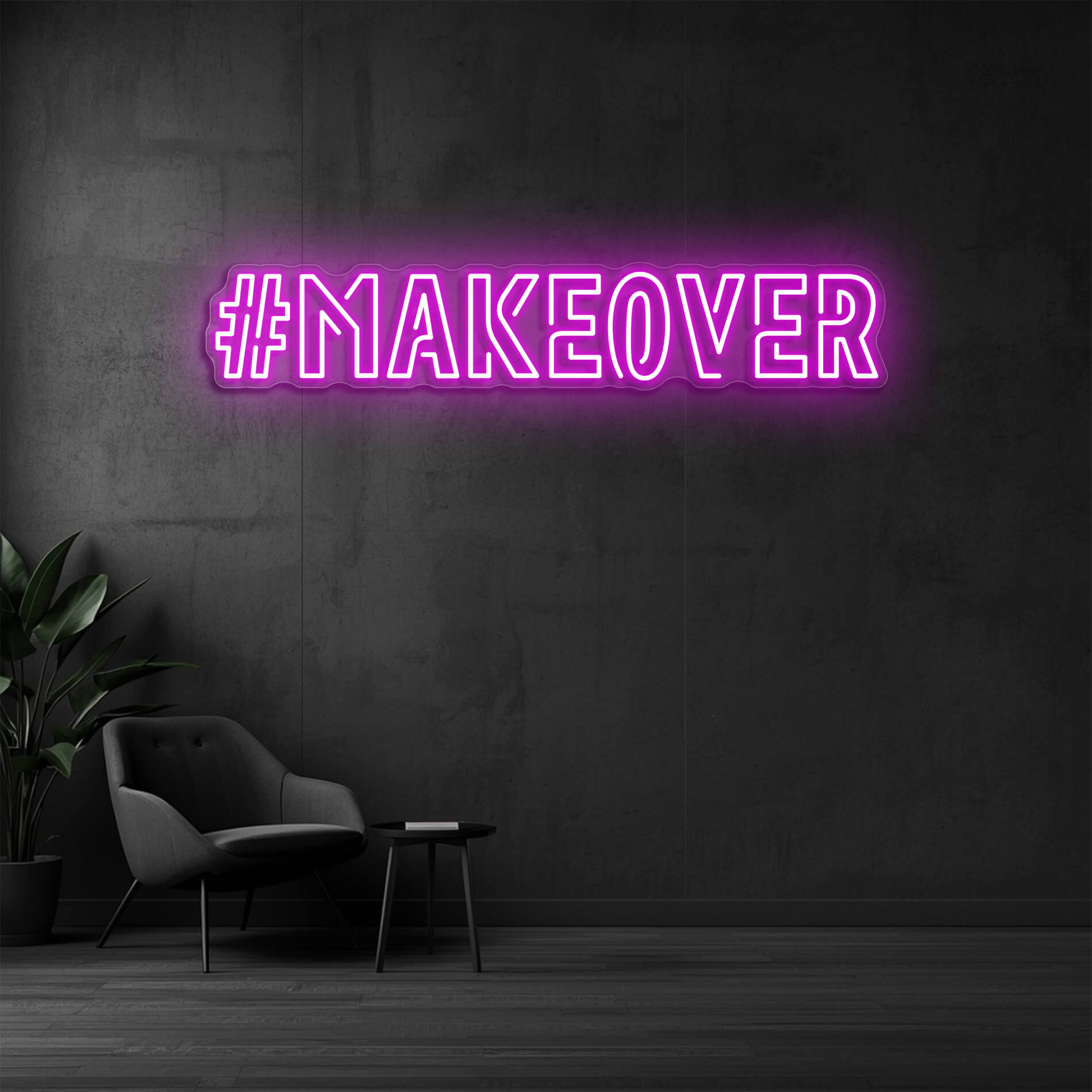 #MAKEOVER Neon Schild pink für Make-up Studios