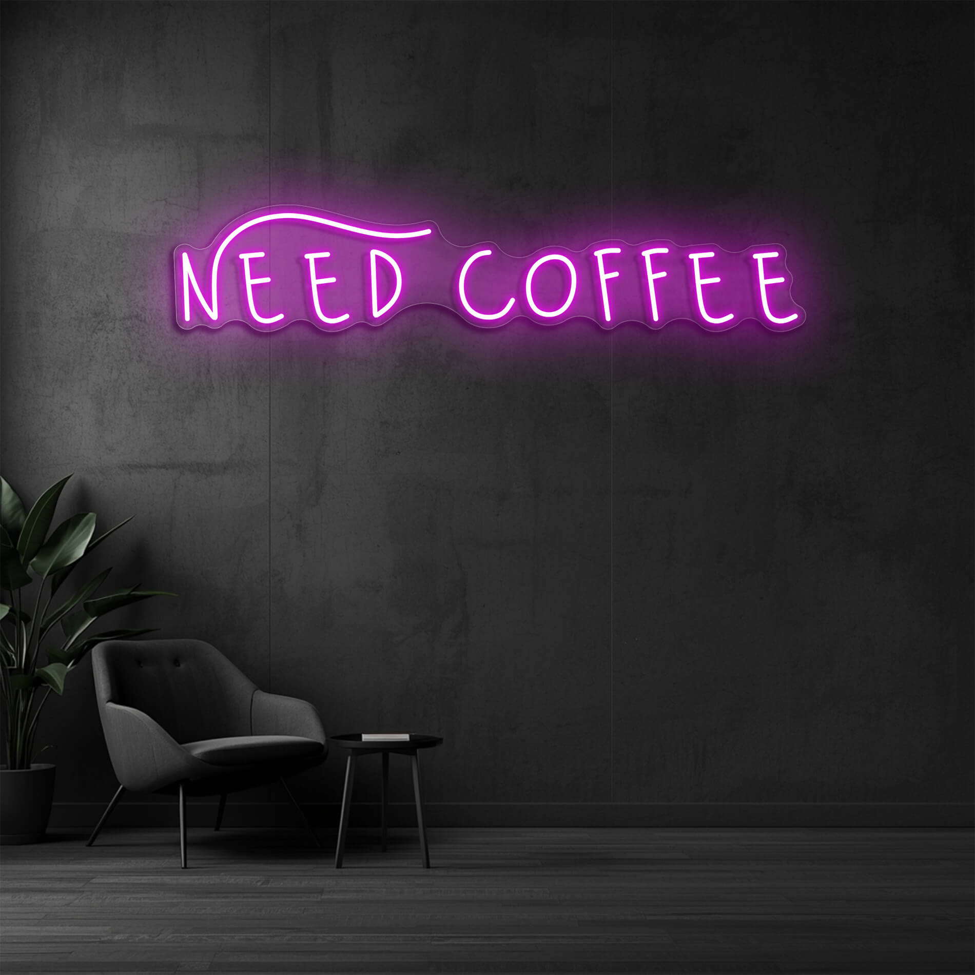 Need Coffee LED Café Schild pink für moderne Cafés
