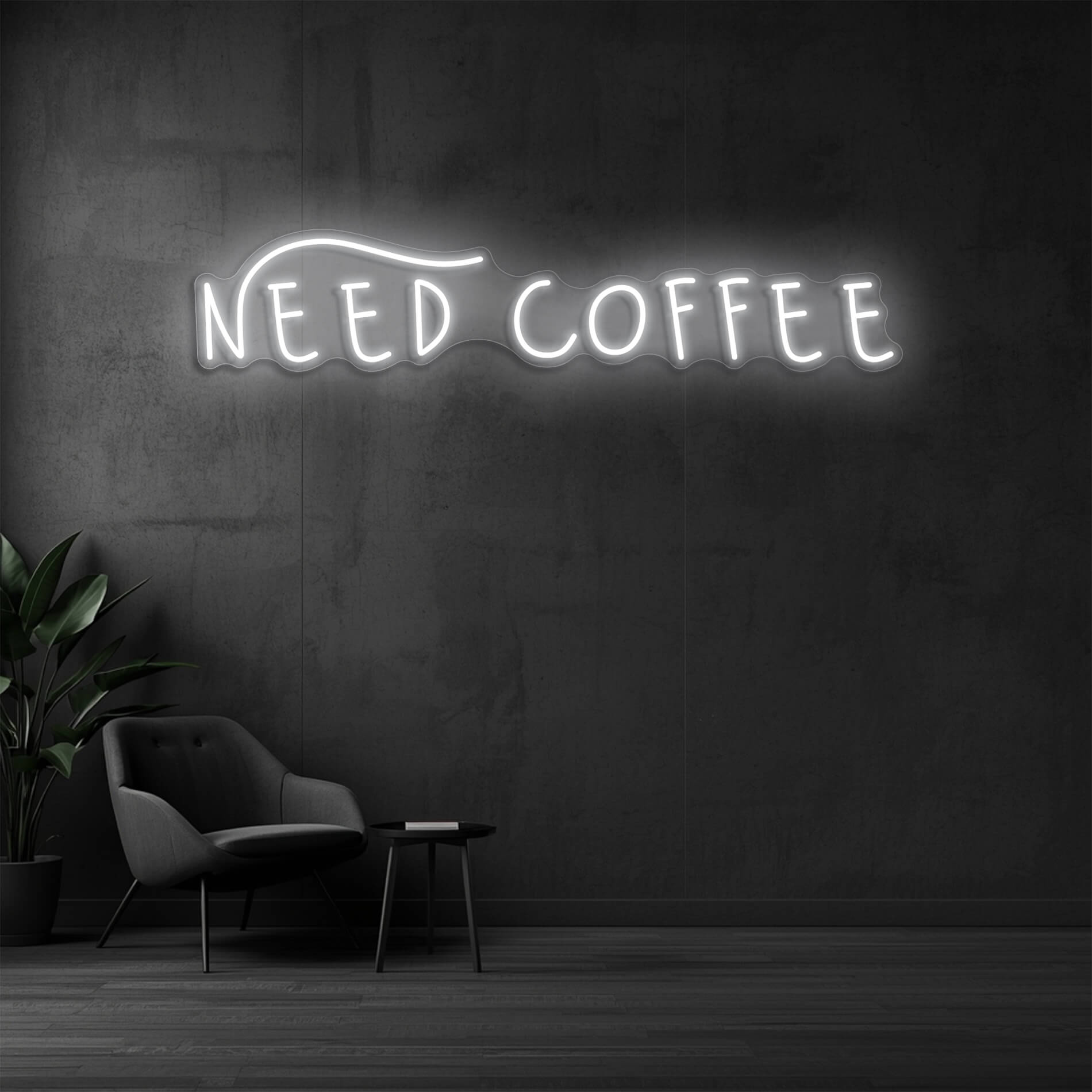 Need Coffee LED Schild Café weiss für Coffee Shops