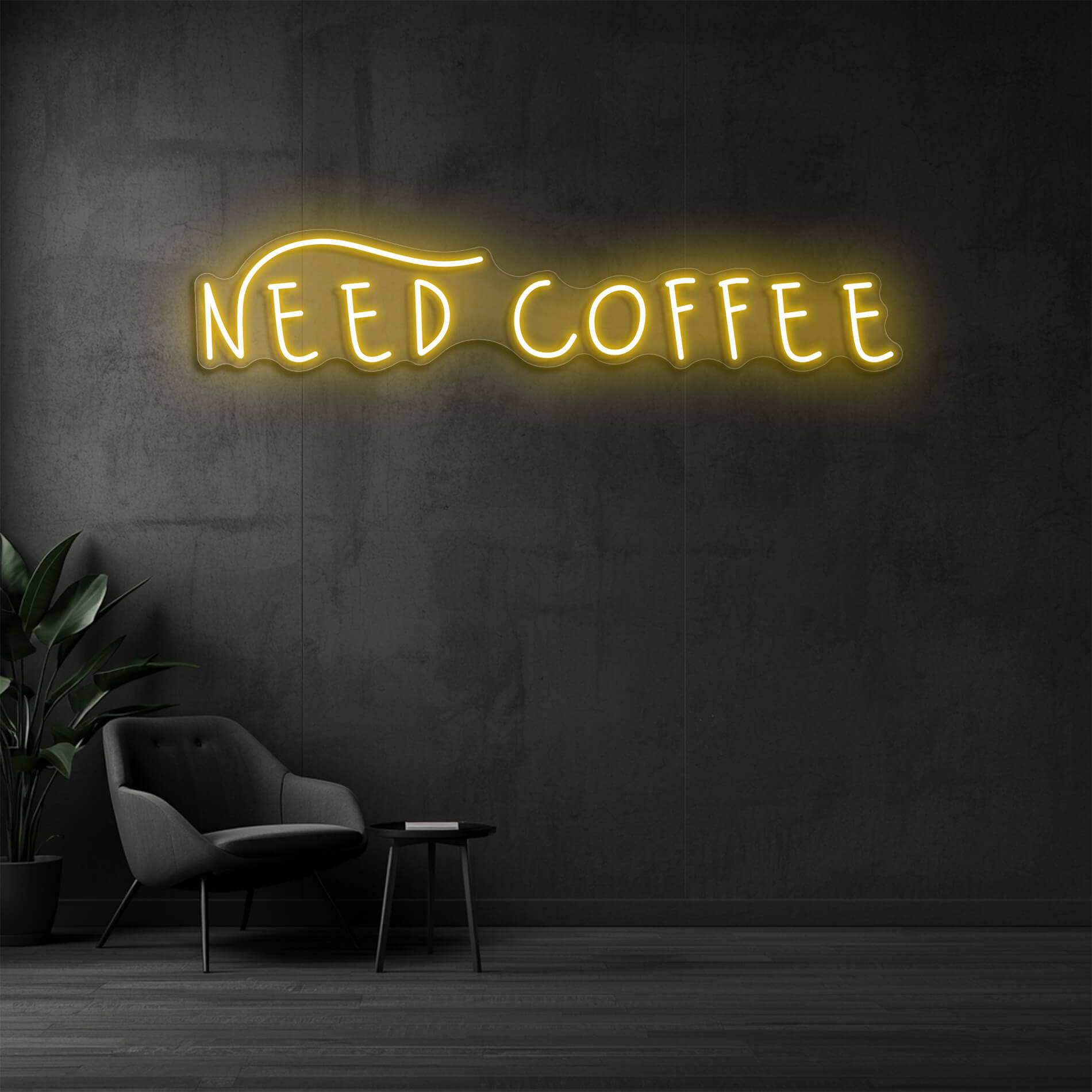 Need Coffee Neon Schild Café goldgelb für Coffee Shops