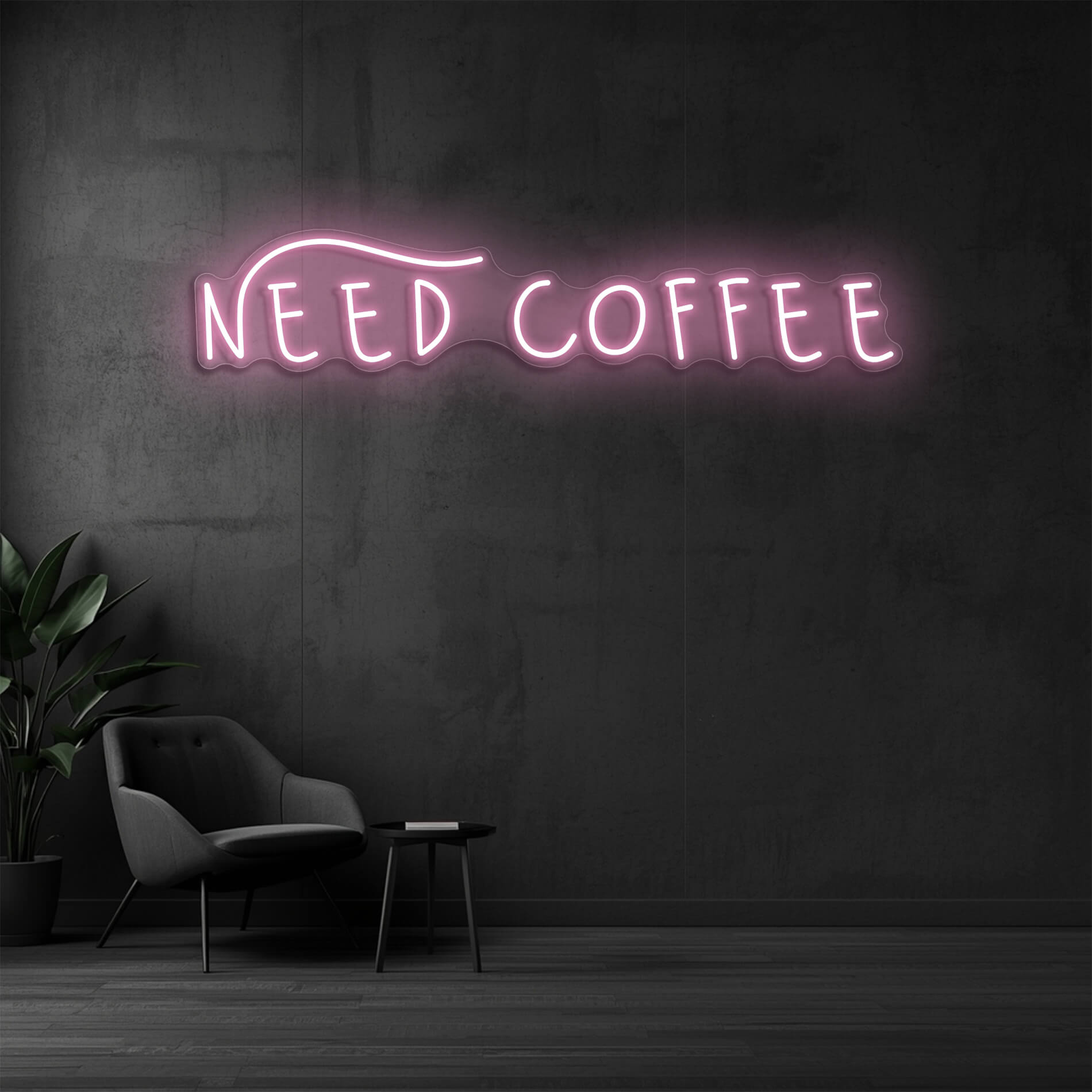 Need Coffee Neon Schild Café light pink für Coffee Bars