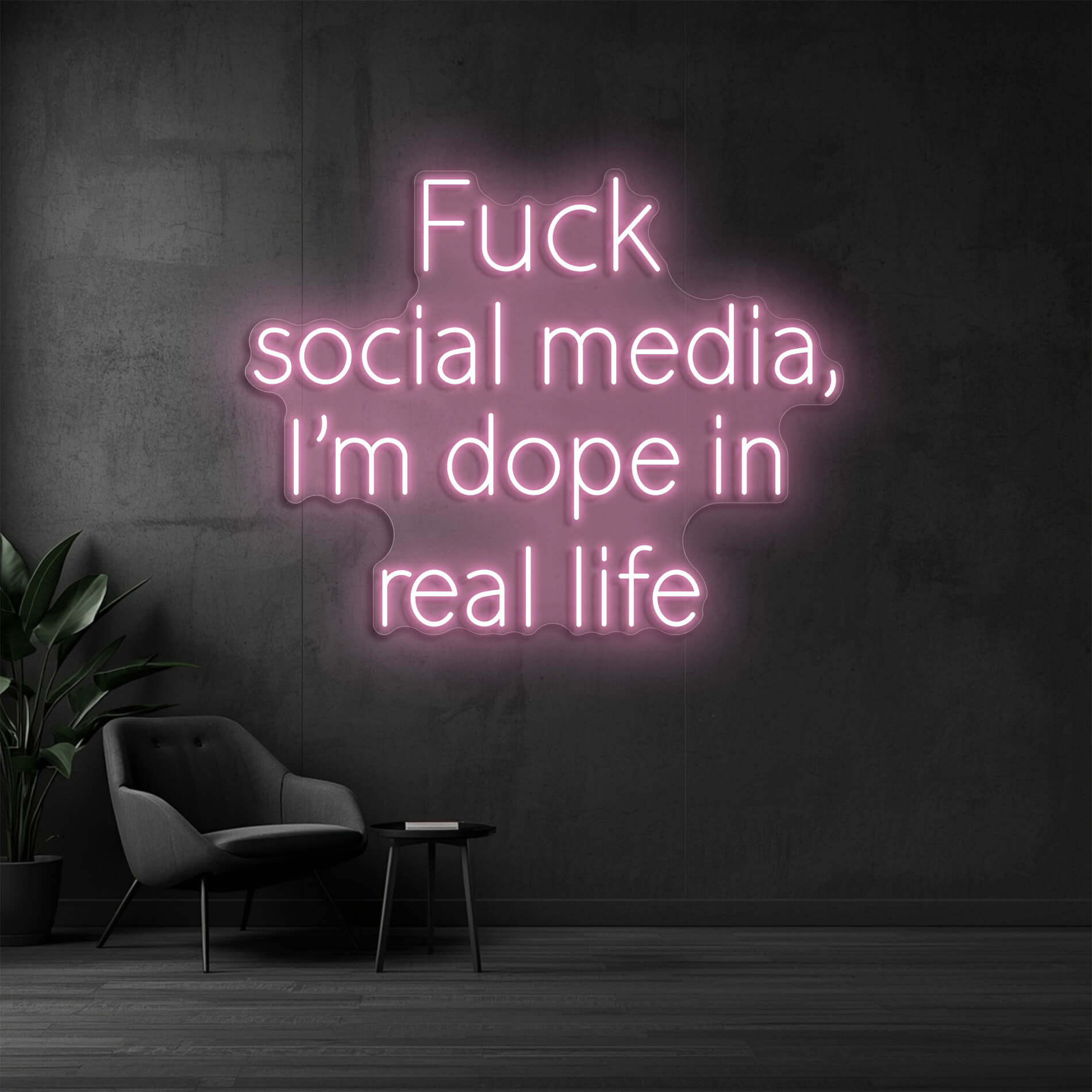Neon Statement Licht I'm dope in real life in light-pink