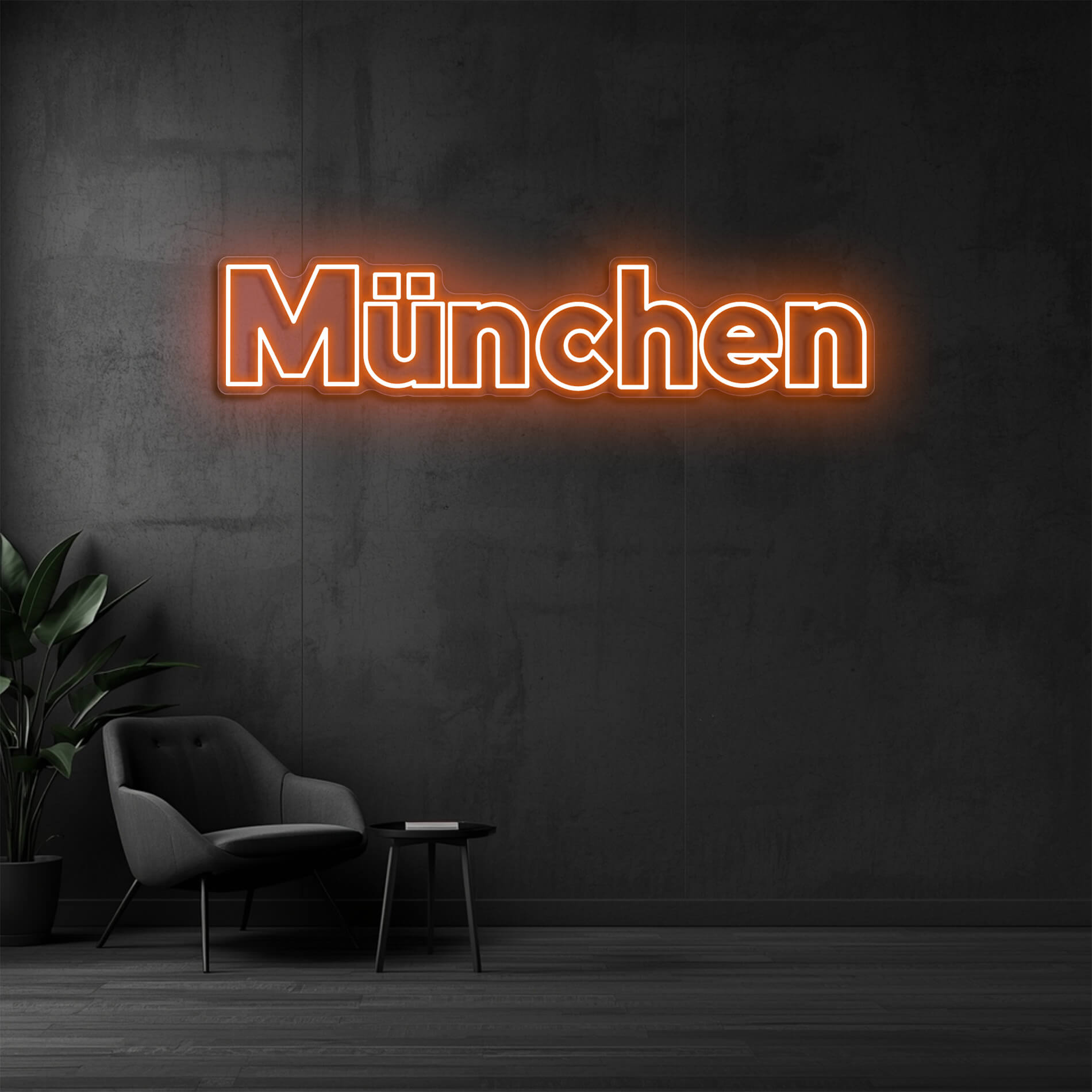 Neon Schild München orange als auffällige Werbung