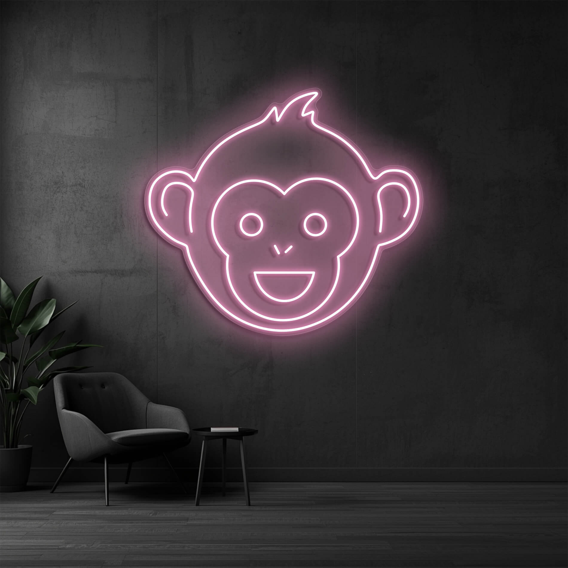 Neonmonki Neonschild Wand als modernes LED Neonschild in light-pink