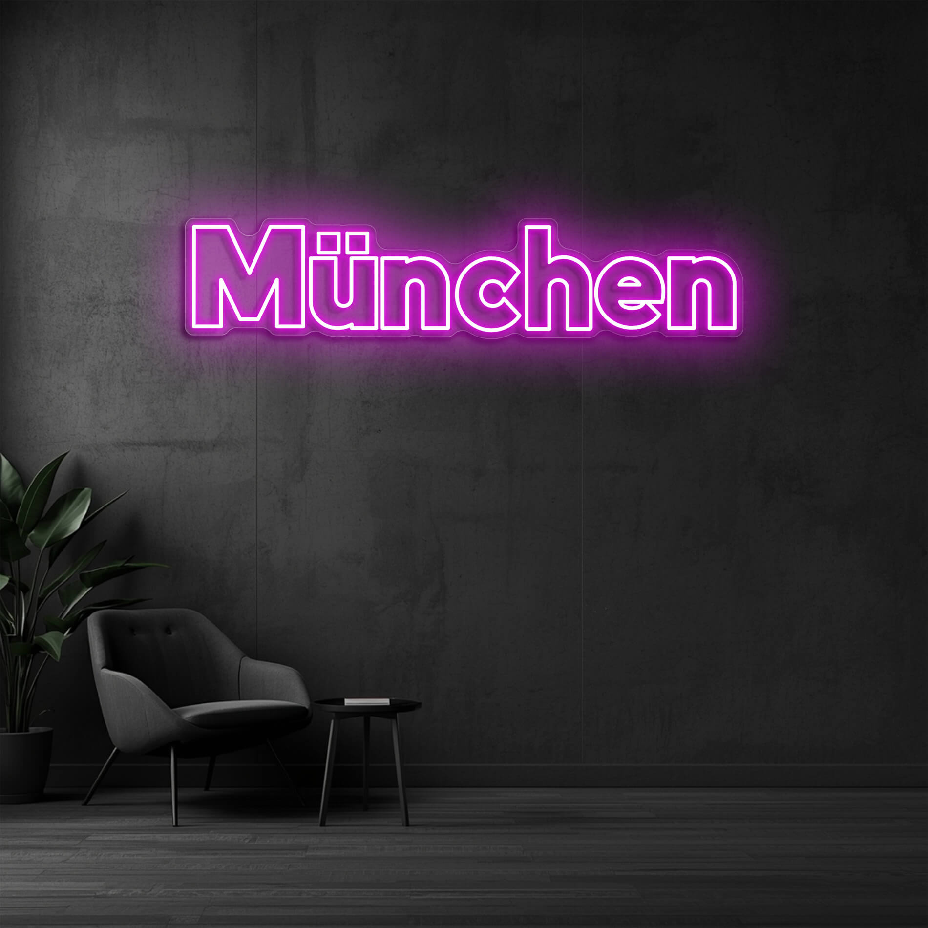 Neonschild München pink als dekoratives Neonlicht