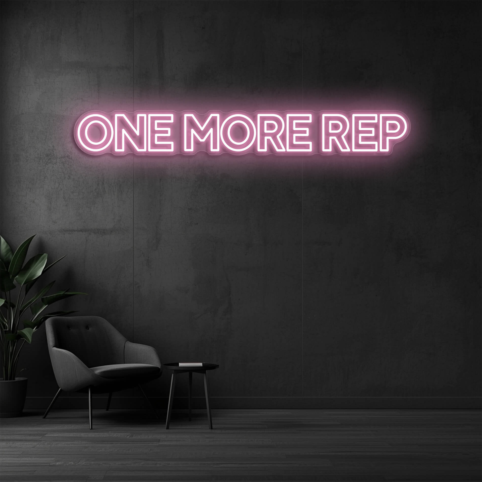 One More Rep Fitnessstudio Neon light pink für Trainingsräume
