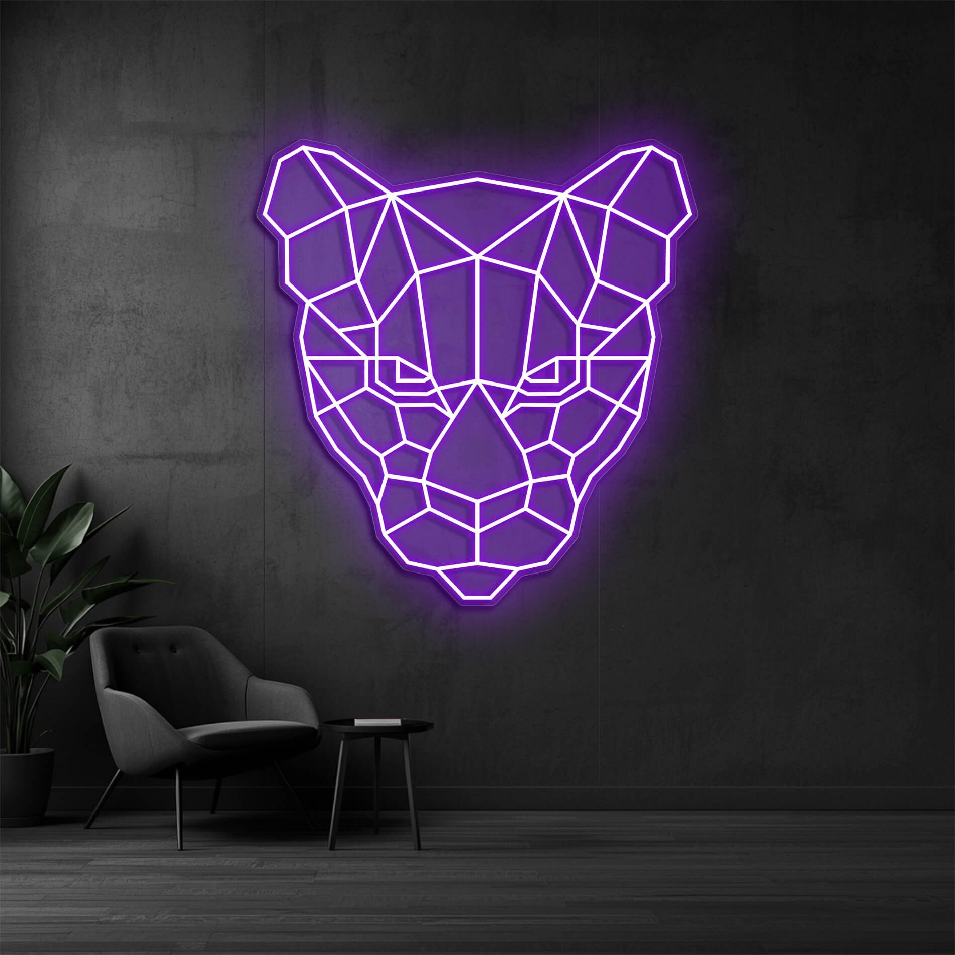 Puma LED Neonlampe violett als stilvolles Lichtdesign