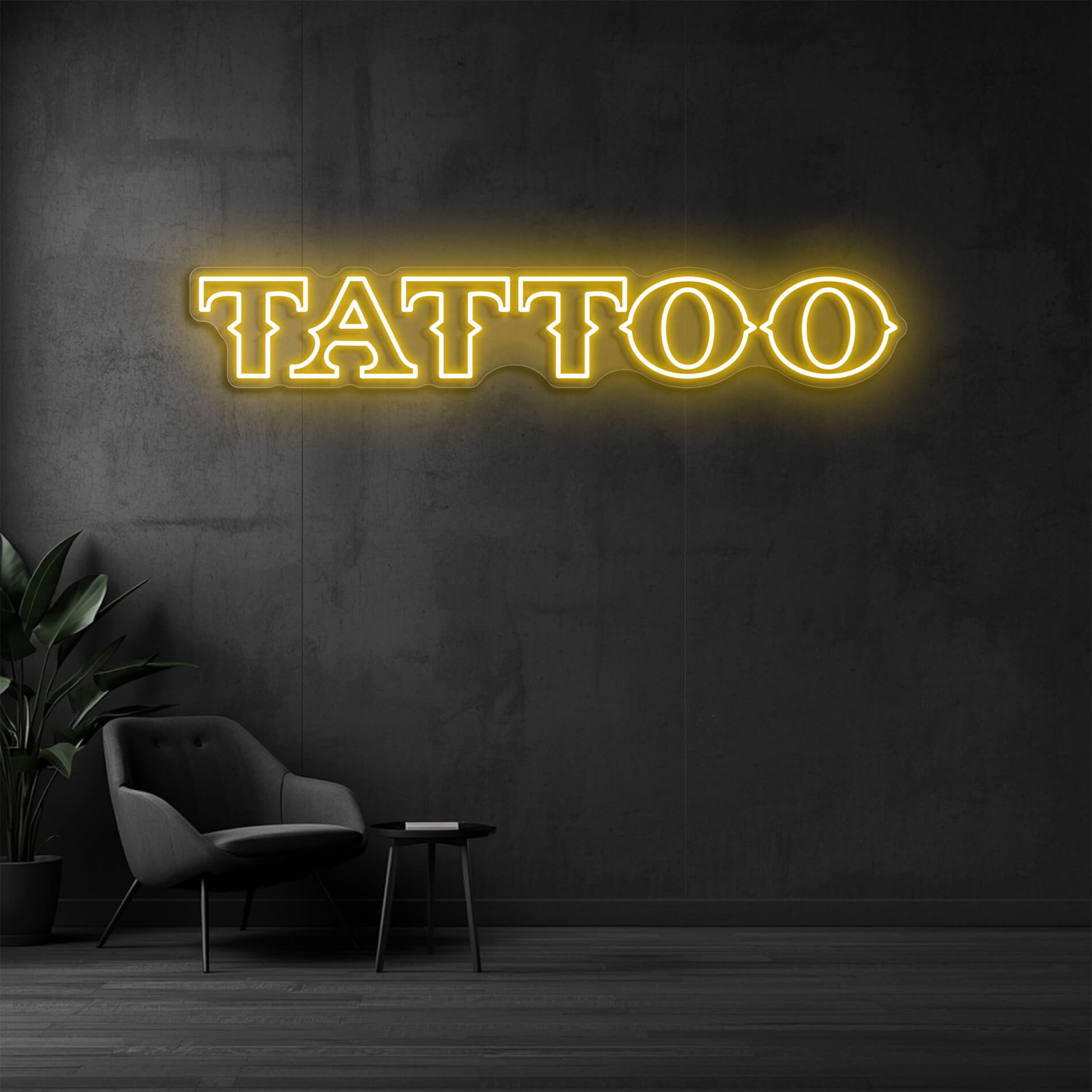 Tattoo LED Neon Schild goldgelb für Tattoo Studio Dekoration